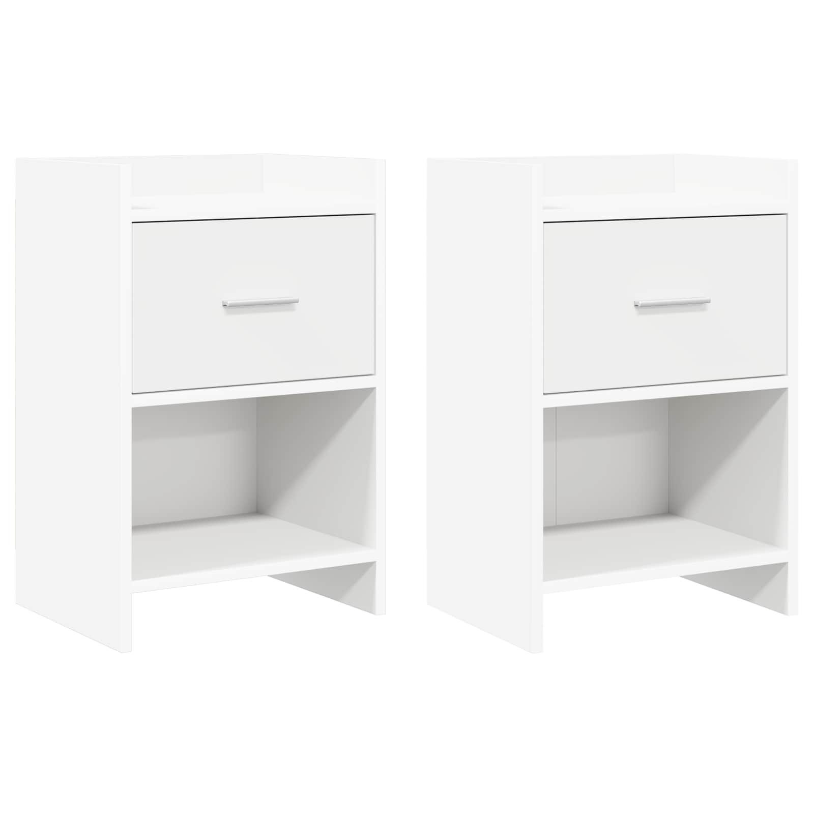 Nachttisch Nachttische 2 pcs Weiß 40 x 30 x 60 cm Holzwerkstoff