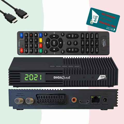 DIGIQuest Ti9 DVB-S2 FHD Sat Receiver zertifiziert mit aktiviertert TiVuSat HD SAT-Receiver