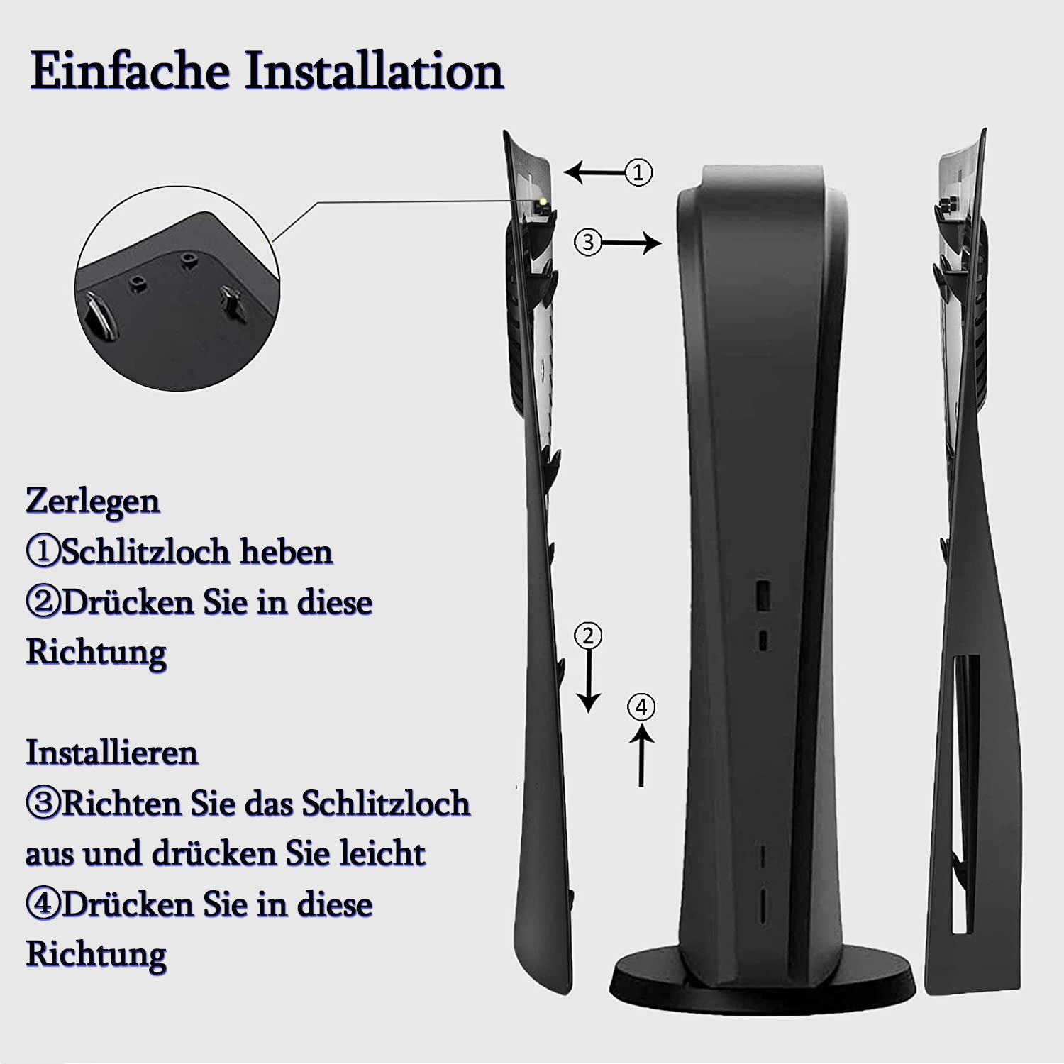 zggzerg PS5 Faceplate mit LED-Lichtring mit Kühlung Öffnungen PlayStation 5-Controller (LED-Lichtring Konsolenabdeckung für Disc Edition DIY Dekoration Kit)