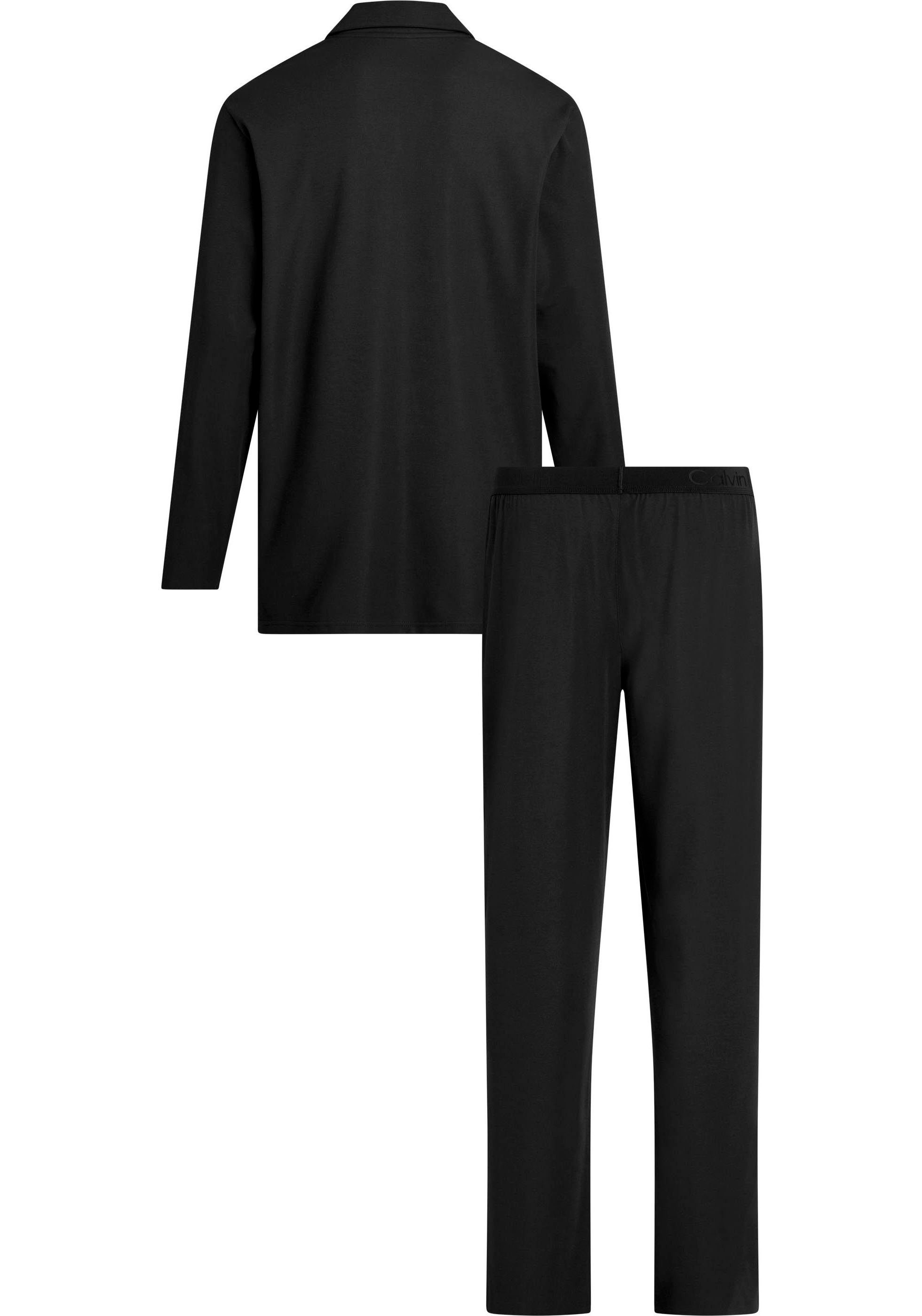 Calvin Klein Underwear Schlafanzug L/S PANT mit Knopfleiste tlg) (2 SET