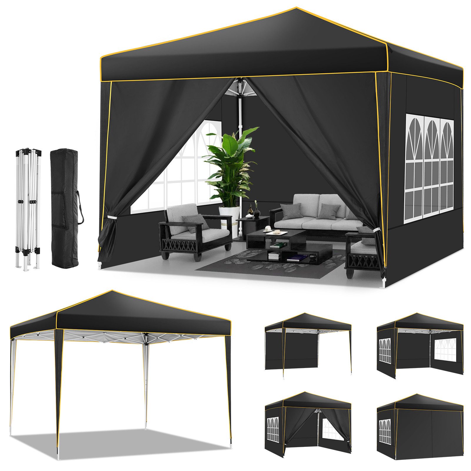 LUCKZON Pavillon 3x3m, Pop Up Pavillon günstig online kaufen