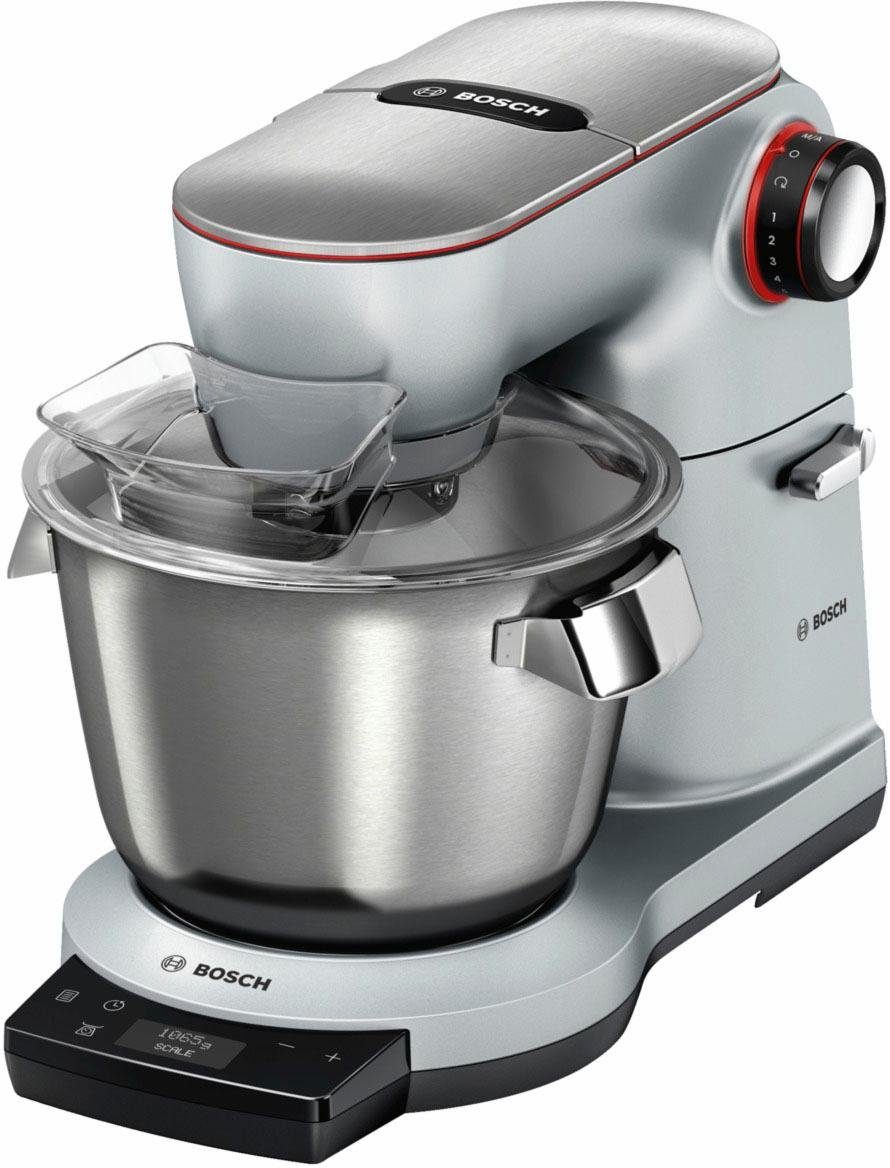 BOSCH Küchenmaschine Serie 8 MUM9AX5S00, integr. Waage & Timer, Automatikprogramme, silber, 1500 W, 5,5 l Schüssel, Edelstahlschüssel, Knethaken/Rühr-/Silikonbesen, spülm.fest