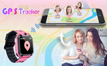 ELEJAFE Smartwatch (Android, iOS), Kinder mit GPS und Telefon Chat SOS IP68 10 Telefonnummern speichern