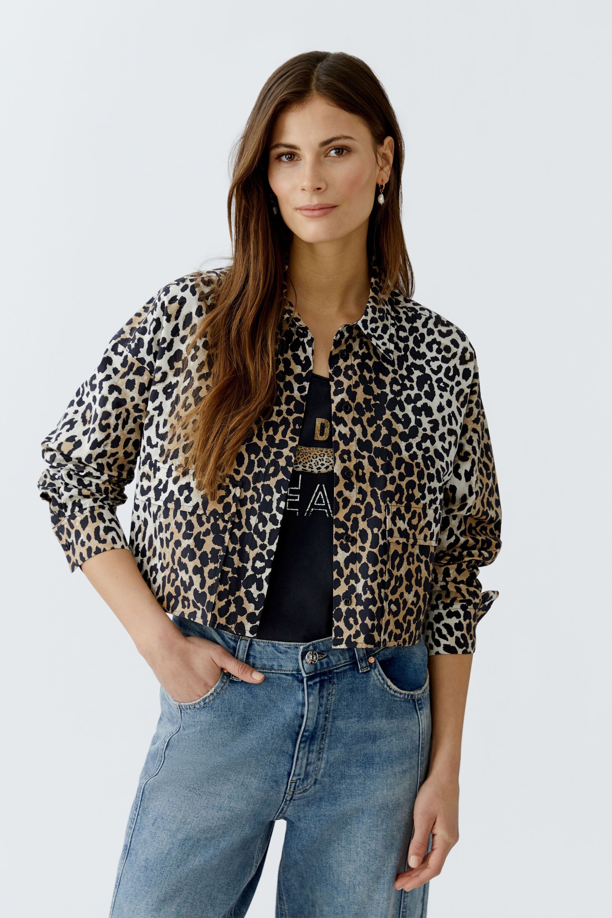 Oui Langarmbluse Bluse reine Baumwolle günstig online kaufen