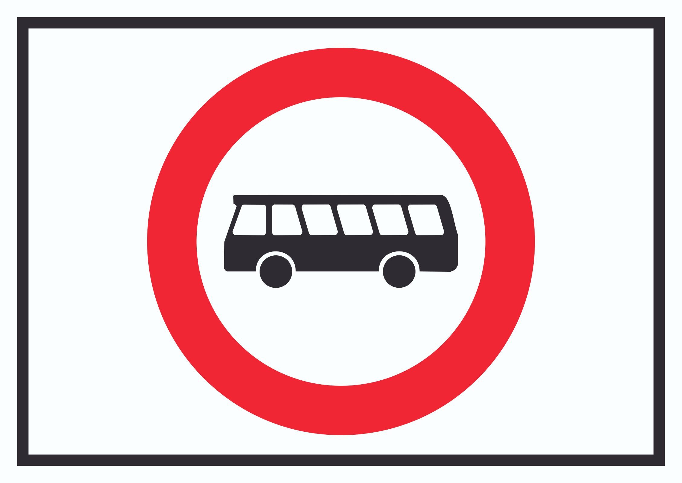 HB-Druck Hinweisschild Durchfahrt verboten Bus Symbol Schild, wetterfest, stabil, UV-beständig, kratzfest