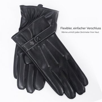 Dekorative Lederhandschuhe Winterhandschuhe, Kunstlederhandschuhe, Wärme Performance Winter Sporthandschuh für Damen und Herren