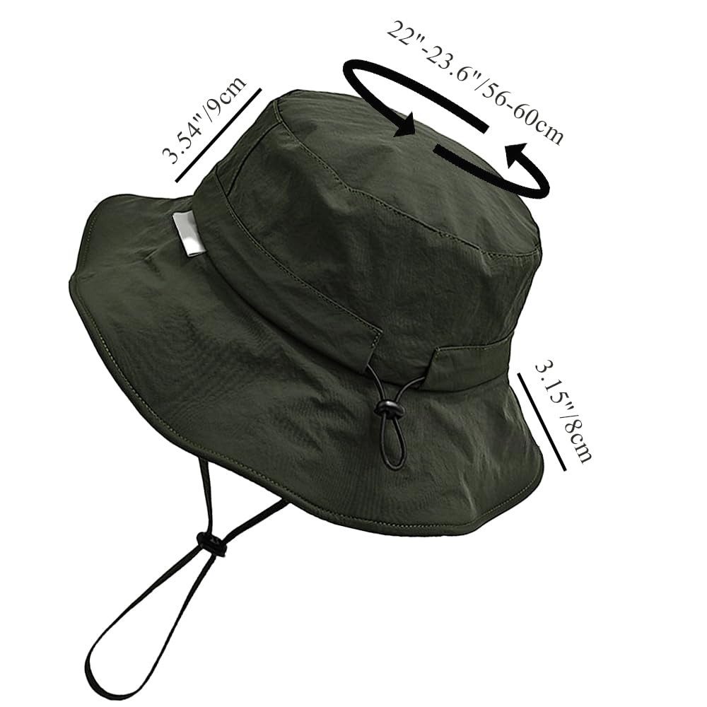 Bextsrack Sonnenhut Sommerhut Fischerhut mit Kinnriemen Wasserdichter Eimer Anglerhut Für Männer und Frauen