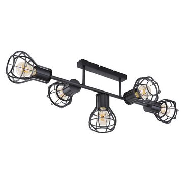 etc-shop LED Deckenspot, Leuchtmittel nicht inklusive, Deckenleuchte Deckenlampe Spotleuchte Esszimmer Käfigoptik 5 flammig