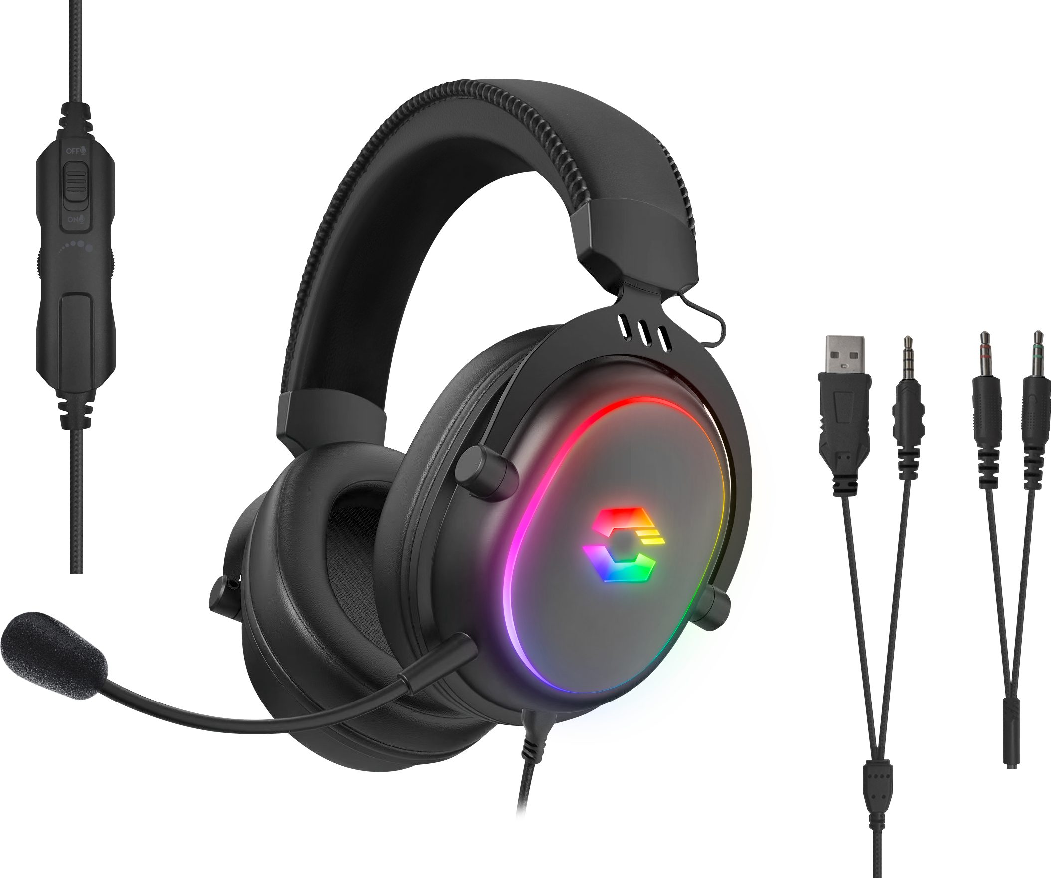 Speedlink CONUX schwarzes, komfortables RGB - Stereo Gaming-Headset (für PC/PS5/PS4/ Xbox Series X/S/Switch 2/Switch/OLED/Lite)