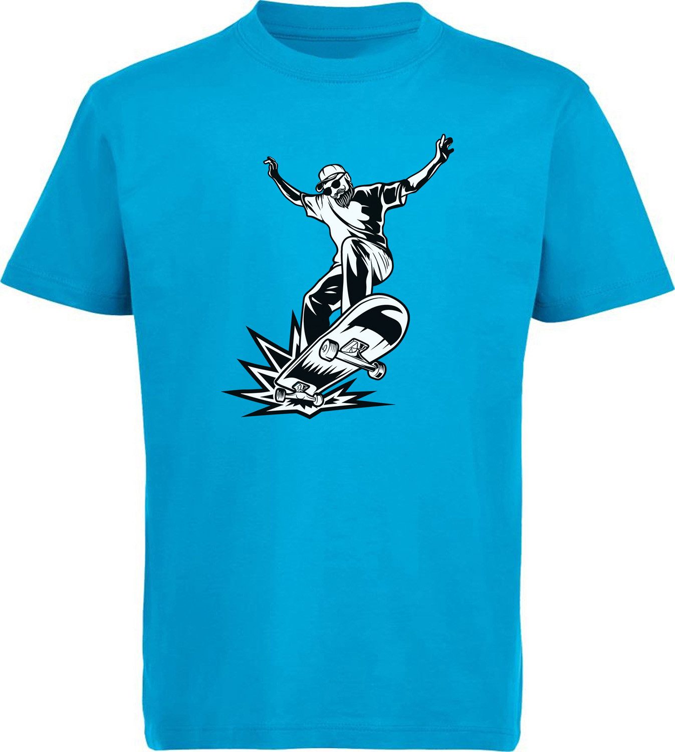 T-Shirt Kinder Print Shirt cooler springender Skater Silhouette