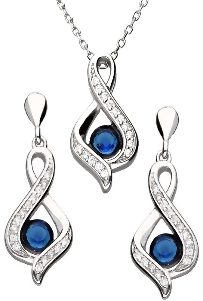 Limana Ohrring und Ketten Set Schmuckset 925 Silber hängende Ohrstecker Hal günstig online kaufen