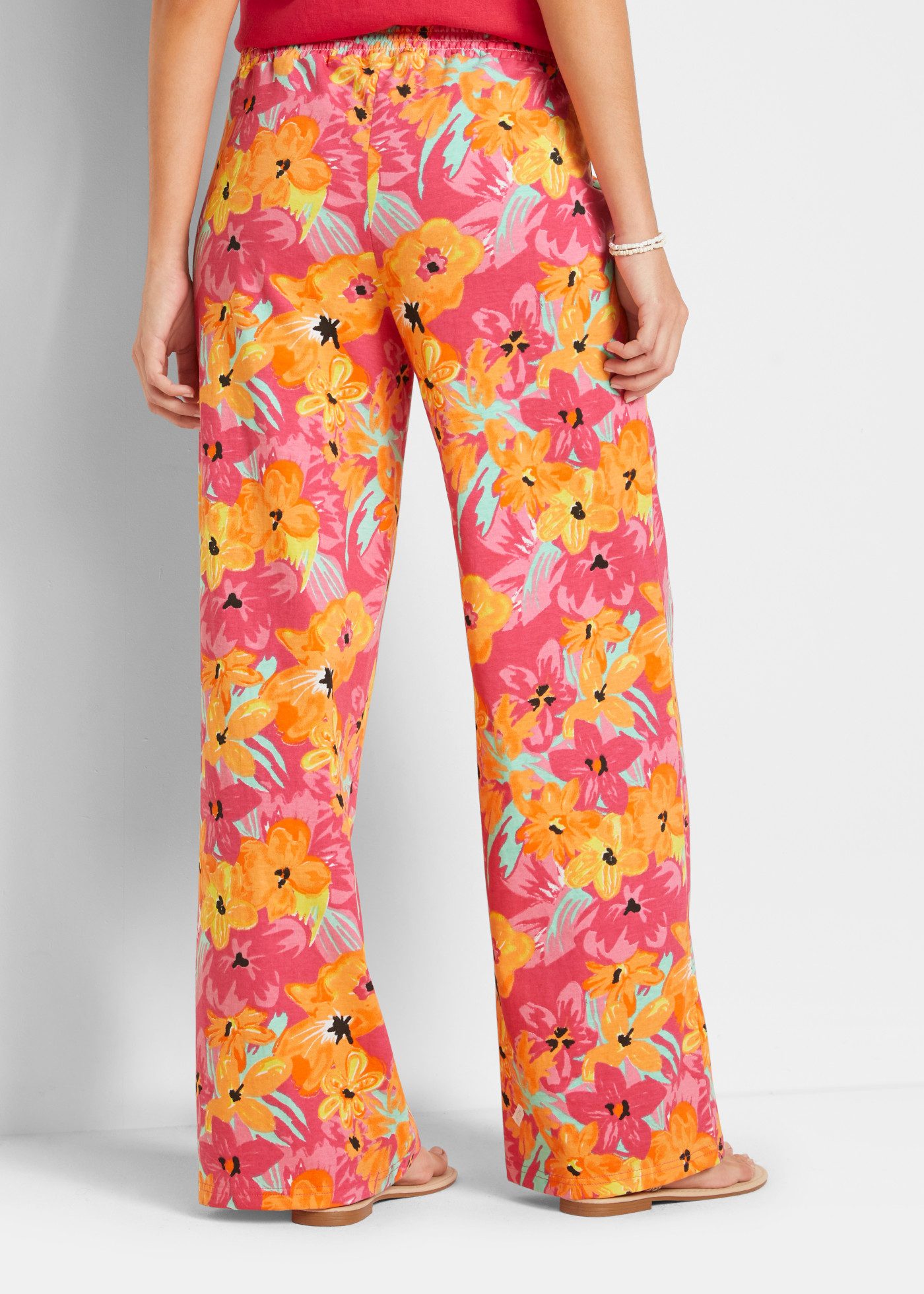 bonprix Palazzohose weite Passform, Loose Fit, mit Rundumgummibund