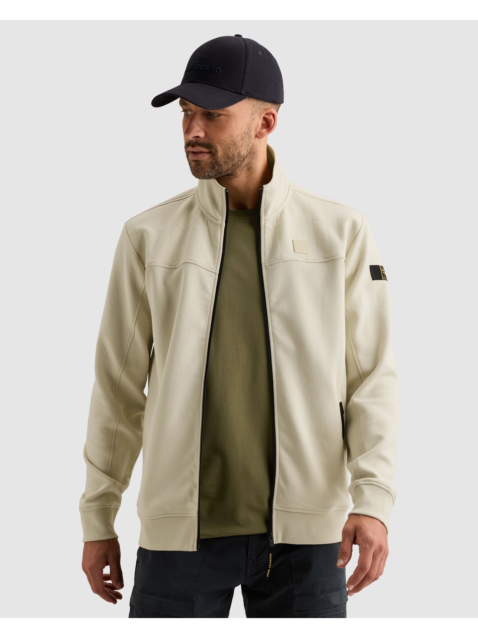 PME LEGEND Sweatjacke Seitliche Reißverschlusstaschen, vordere Passe mit dezenten Ziernähten