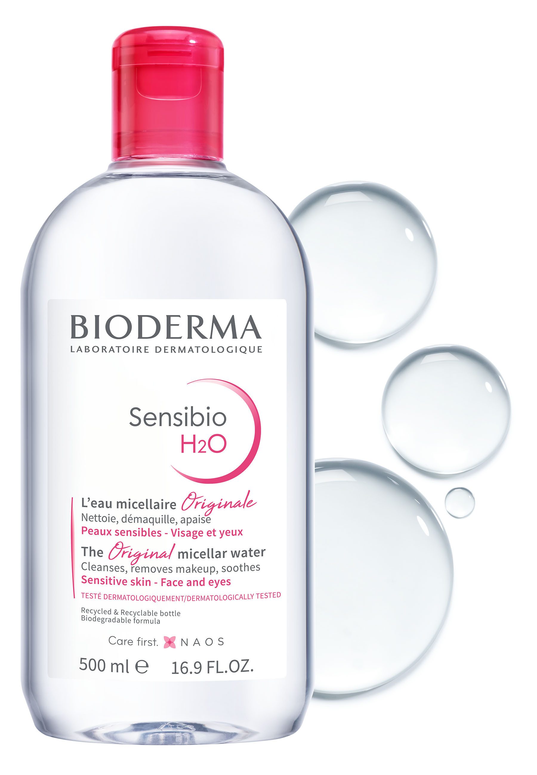 Bioderma Make-up-Entferner Sensibio H2O Mizellenwasser, Reinigung, Make-up-Entferner, Gesichtswasser - 3 in 1