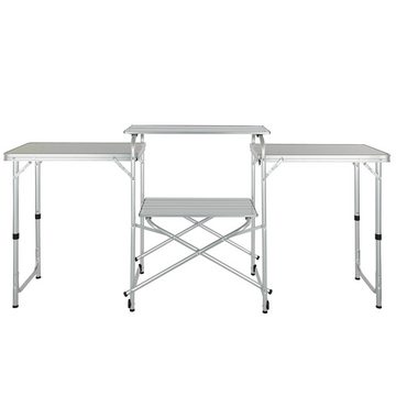 VEVOR Küchentisch 174x176x46 cm, Tischküche Faltbar Outdoor Küchenbox Aluminiumgestell