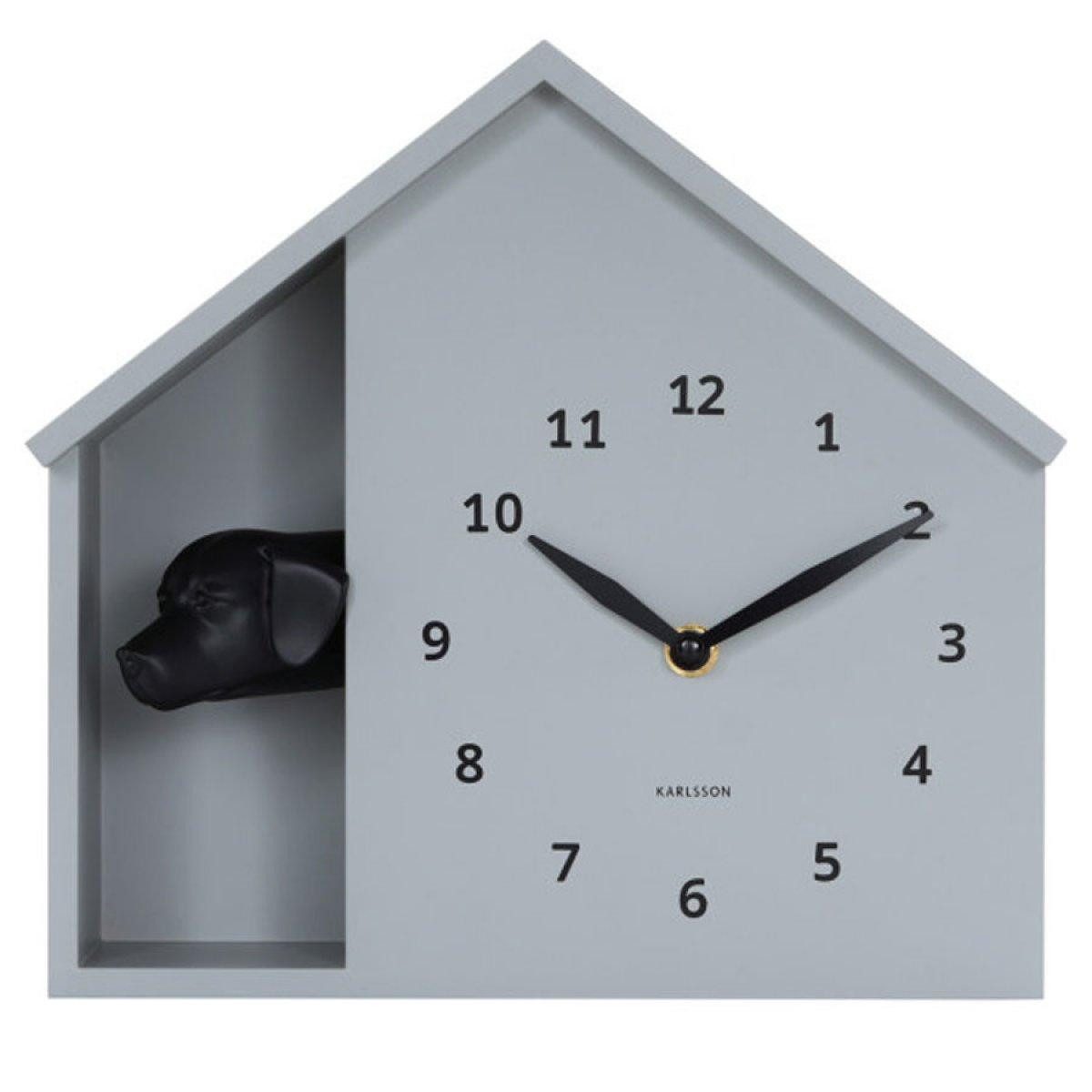 Karlsson Uhr Kuckucksuhr Peeking Doggy Grau