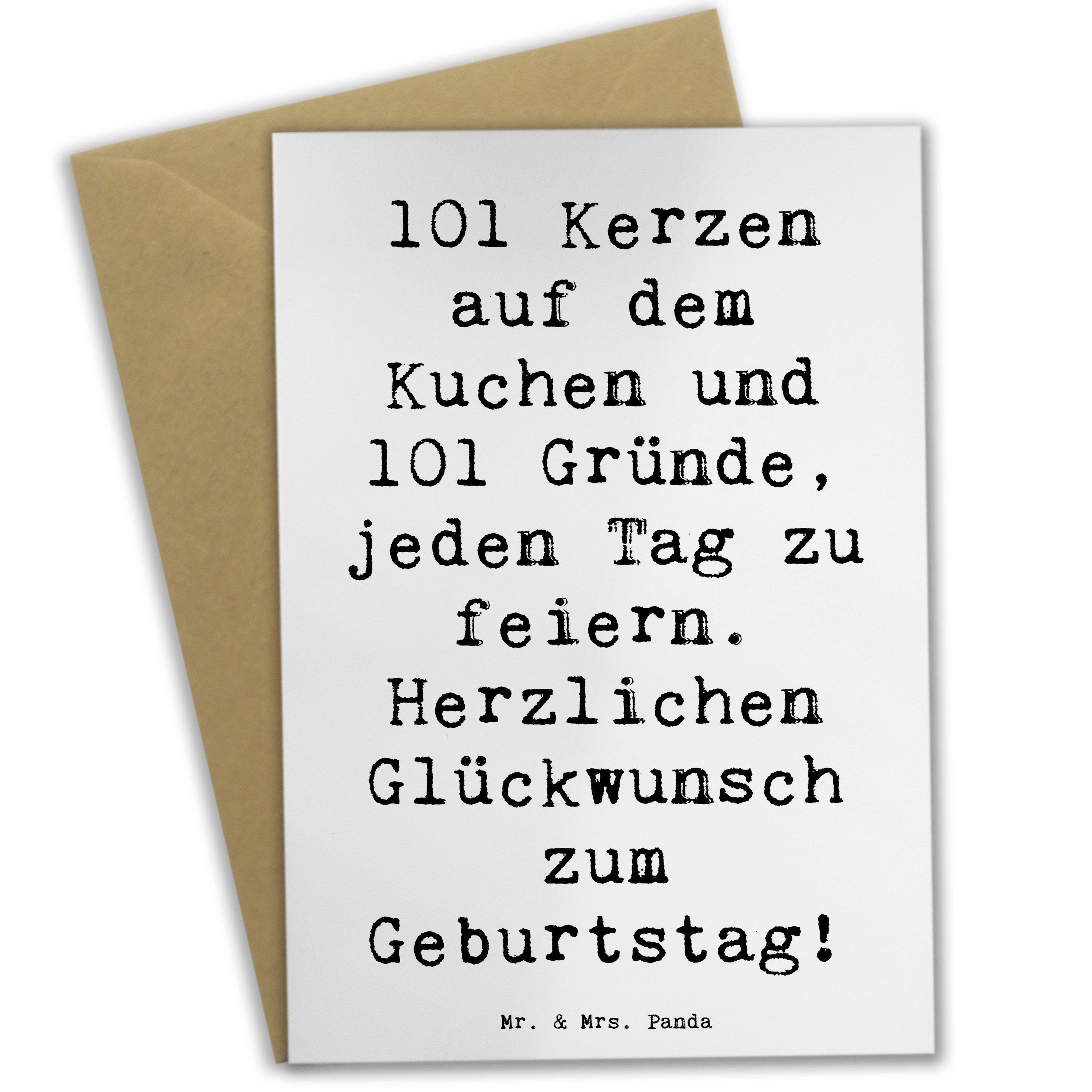 Grußkarte Spruch 101. Geburtstag Feier - Weiß - Geschenk, Geburtstagserinnerung