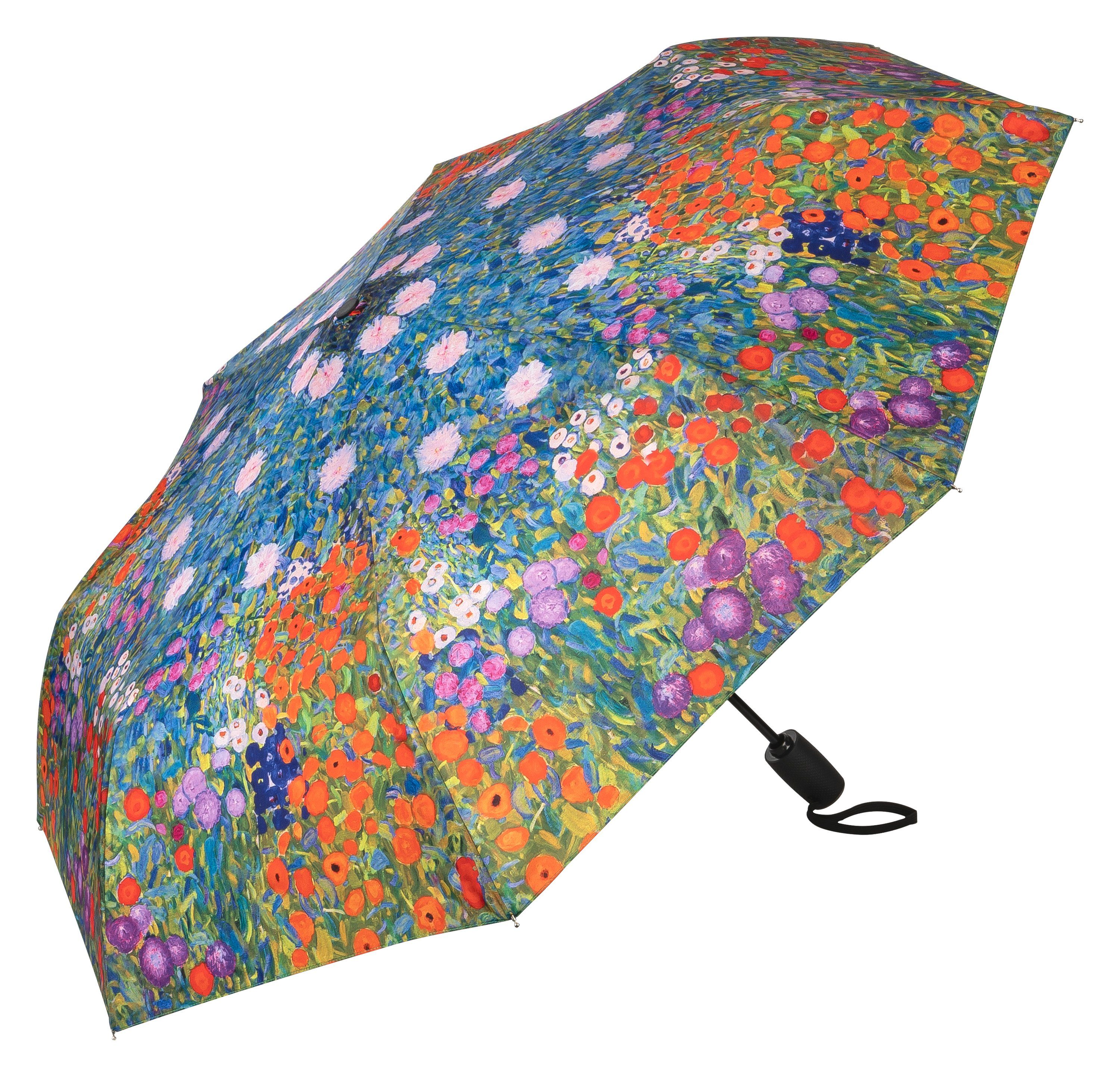 von Lilienfeld Taschenregenschirm Motivschirm Gustav Klimt: Bauerngarten Kunst Auf-Zu-Automatik, Kunstdruck