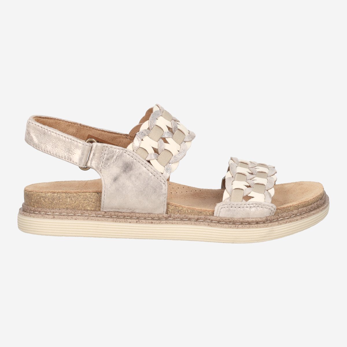 Clarks Arwell Glide 26181410 4, Sandaletten in Silber für Damen Sandalette