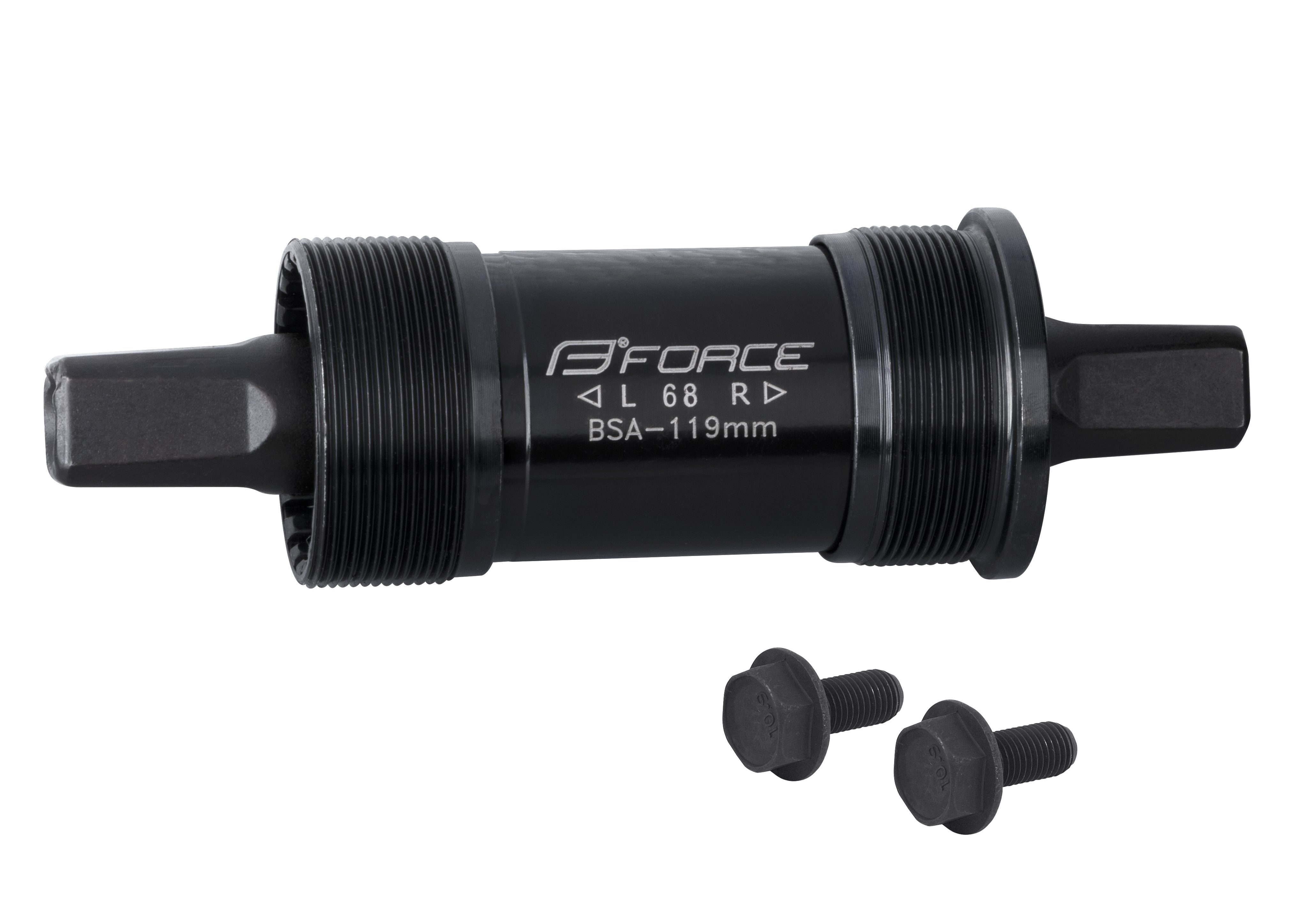 FORCE Fahrradkurbel Force 4-Kant Stahl Tretlager mit BSA Gewinde Länge 119 mm