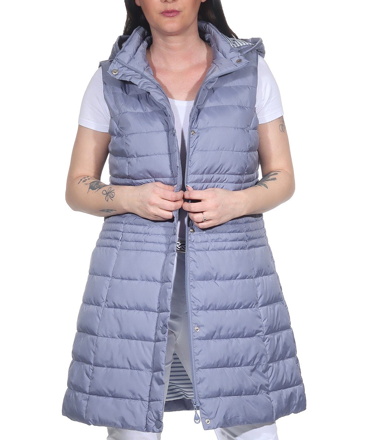 Aurela Damenmode Longweste Damen Steppweste sommerliche günstig online kaufen