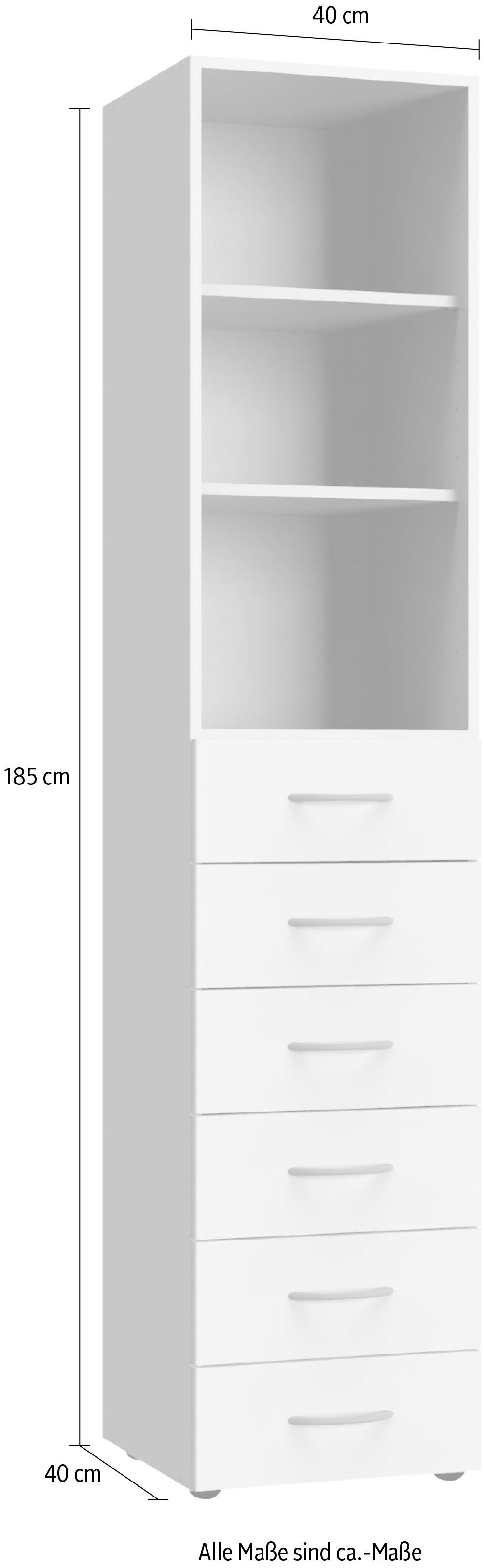 Weiß | Multiraumkonzept, Regal Breite Weiß 40 cm Wimex