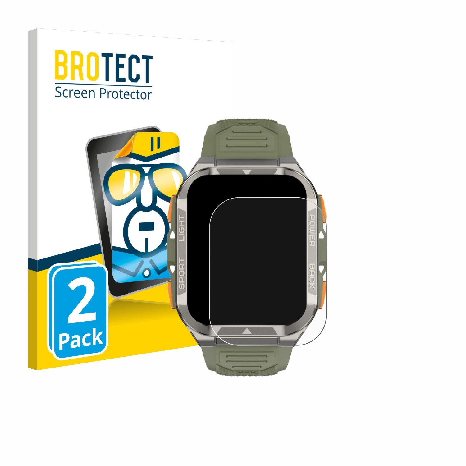 BROTECT Displayschutzfolie Schutzfolie für Blackview W80 Pro 1,91", 2 Stück, Displayschutz Schutz Folie Klar Transparent
