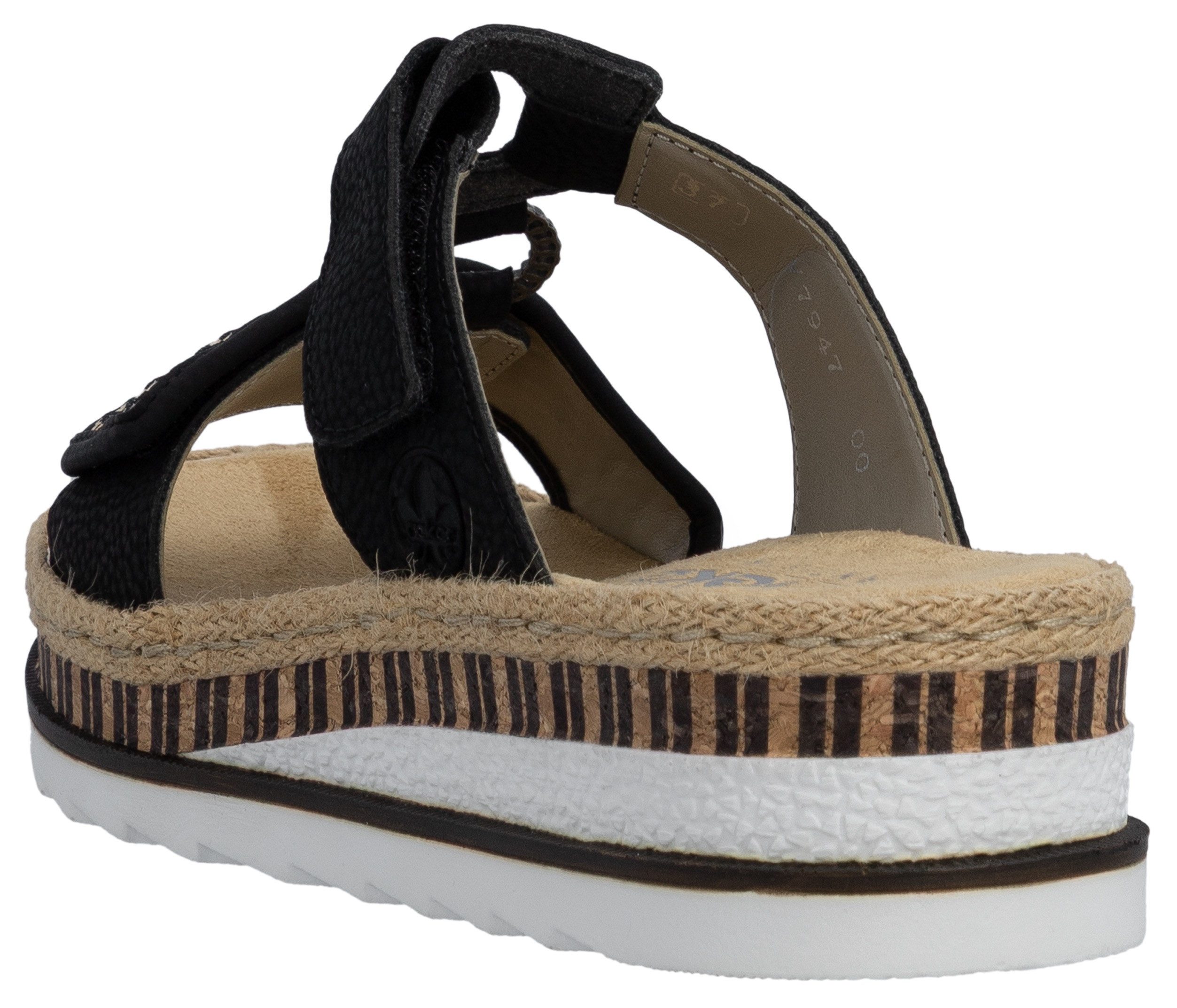 Rieker Pantolette, Keilabsatz, Sommerschuh, Schlappen mit weicher Innensohle