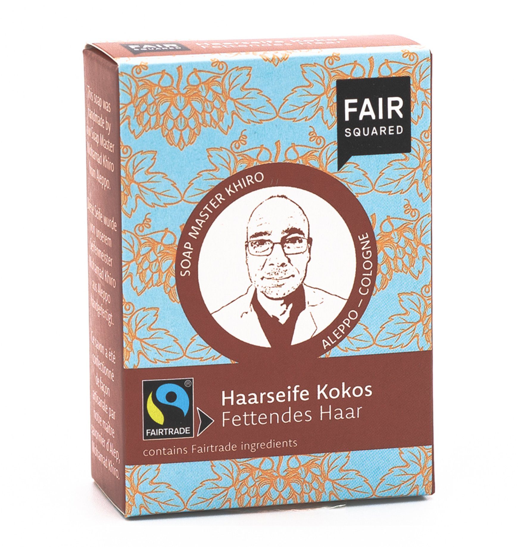 Fair Squared Haarseife FAIR Packung, Indien SQUARED Inhaltsstoffen, Packung, aus gehandelten für schnell mit Mit 1-tlg., nachfettendes Haarseife mit fair Kokosöl Kokosöl Fairtrade-zertifiziertem Haar