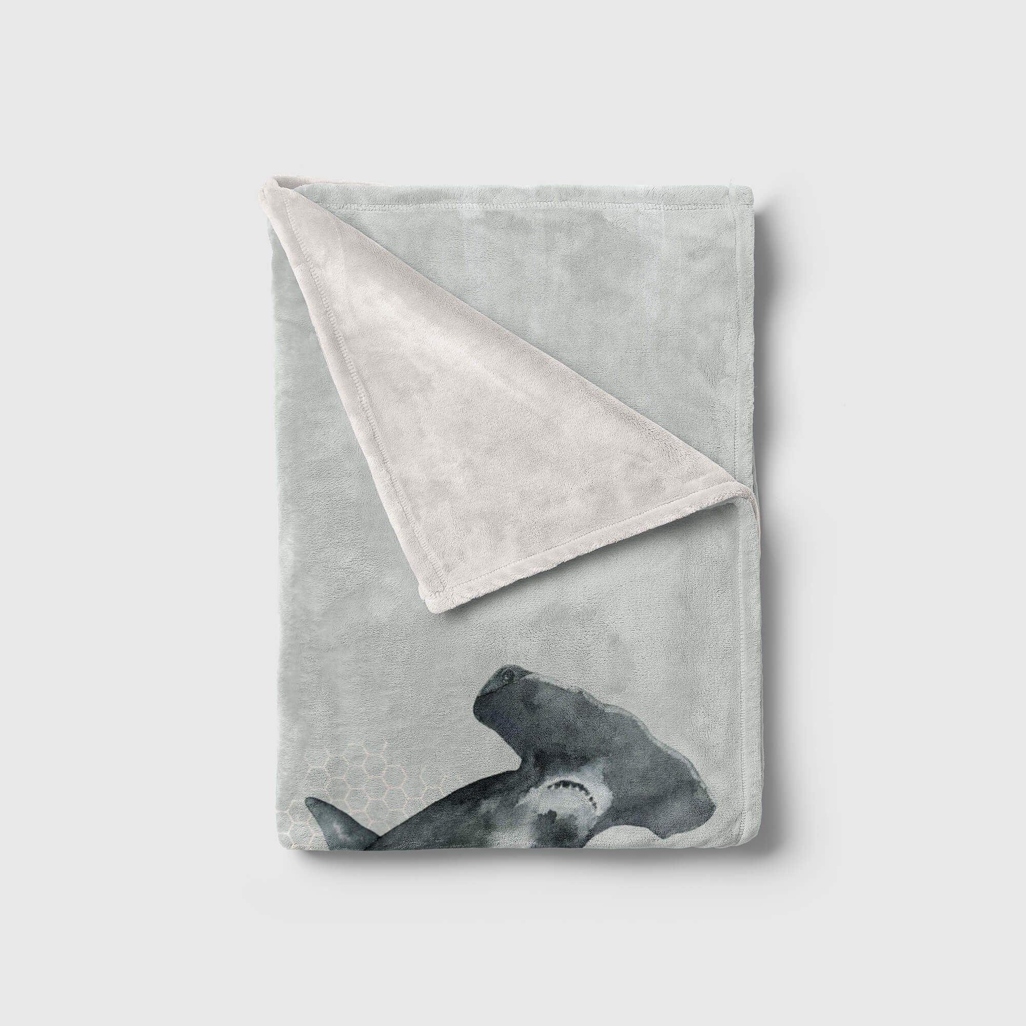 Kunstvoll Strandhandtuch Hammerhai (1-St), Baumwolle-Polyester-Mix Ozean Grau, Sinus Kuscheldecke Motiv Art Handtuch Handtuch Saunatuch Handtücher