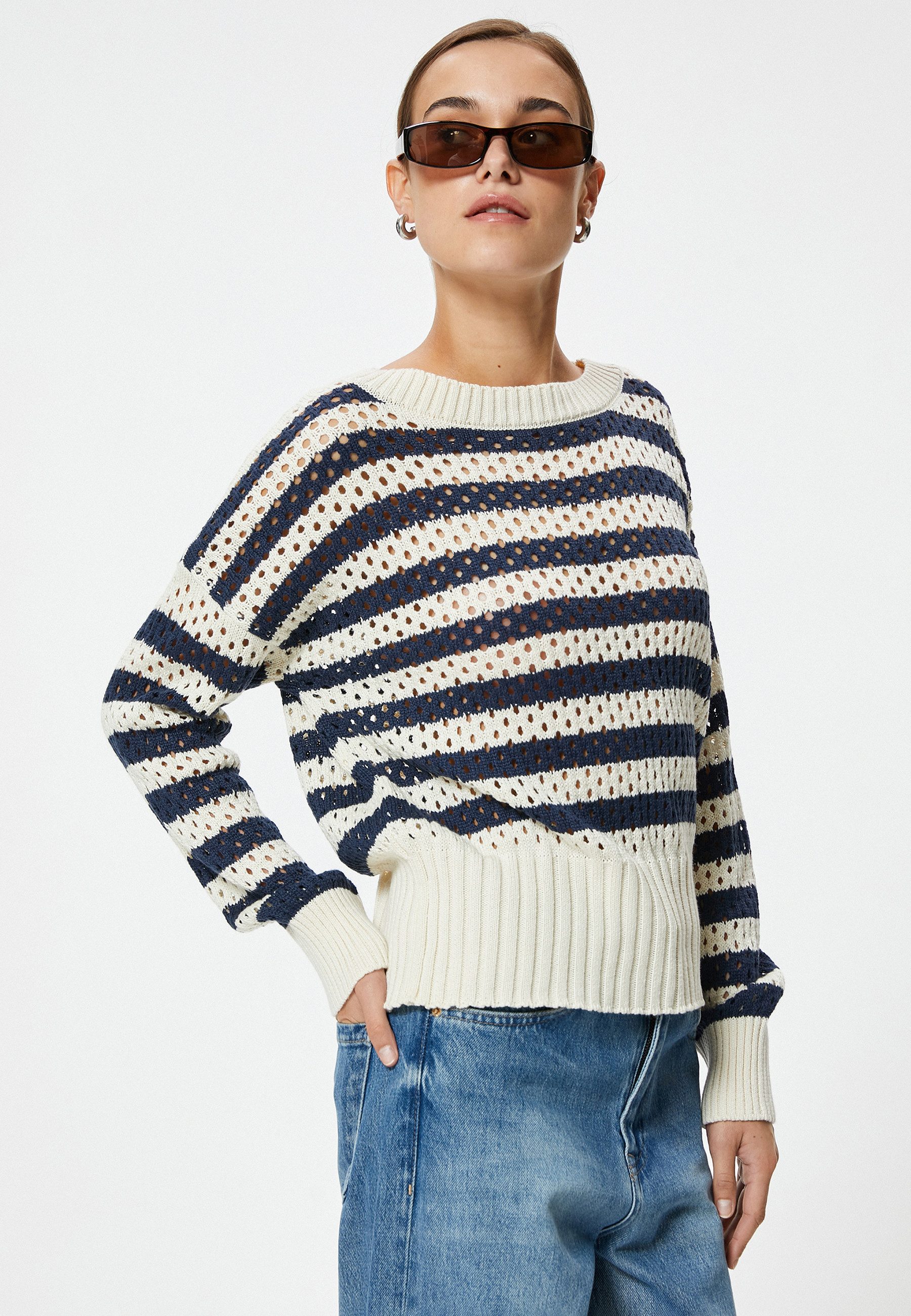 Strickpullover U-Boot-Kragen Oversize
