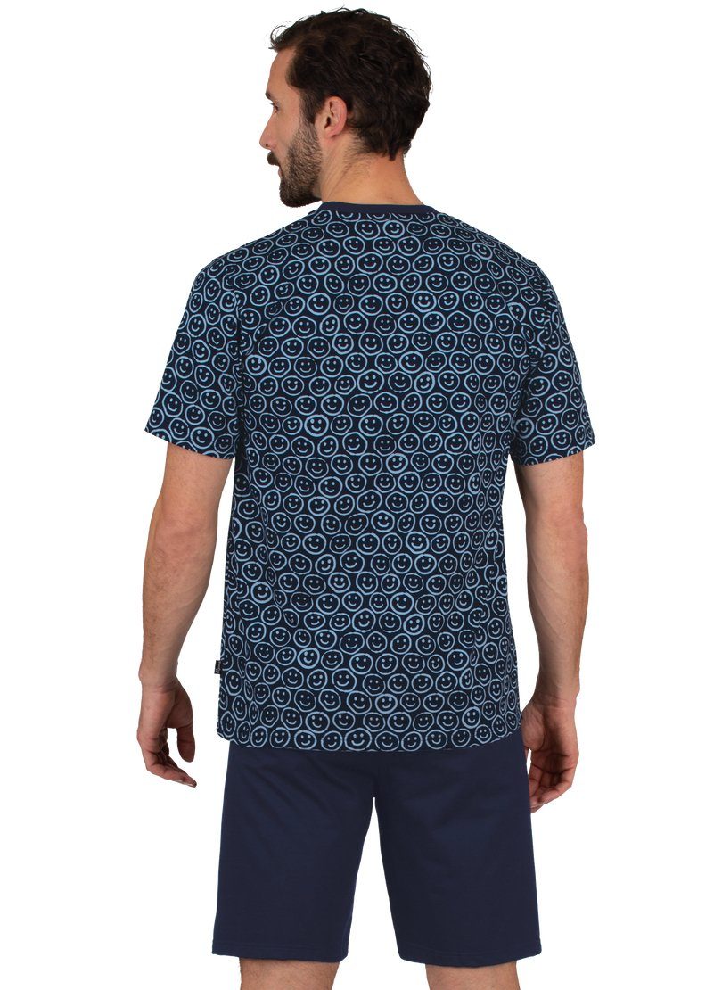 Trigema Schlafanzug TRIGEMA Kurzer Schlafanzug mit Smiley-Motiv (1 tlg)