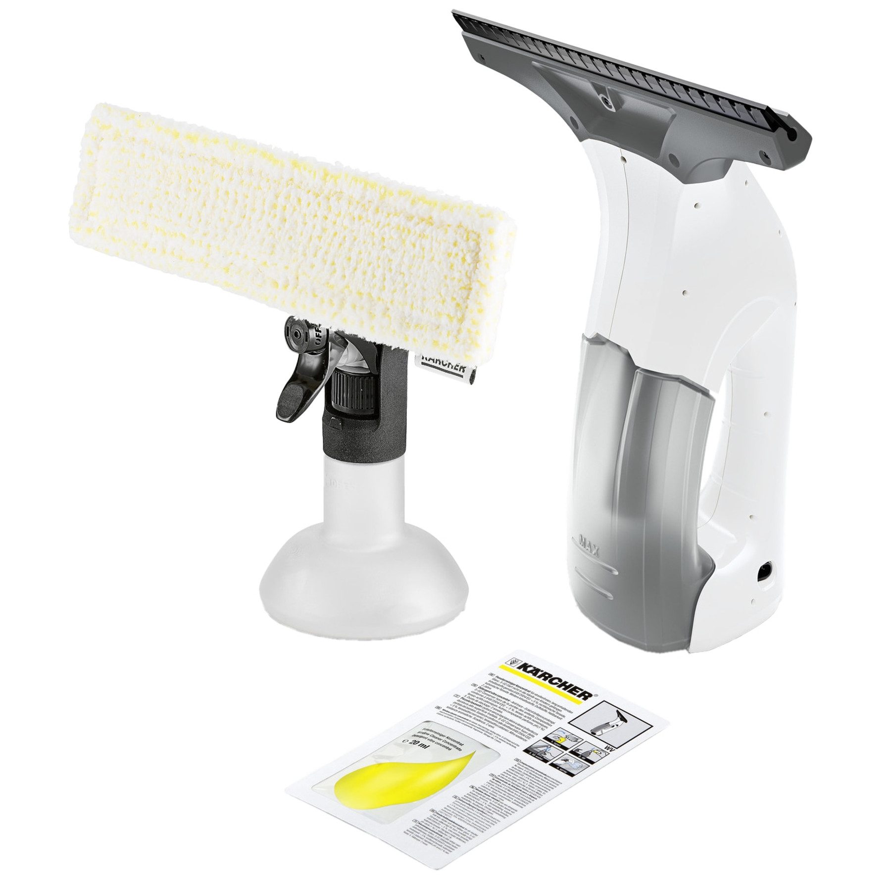 Akku-Fenstersauger KÄRCHER WV 1 Plus Elektrischer Fensterreiniger, 0,1l, Schwarz/Weiß