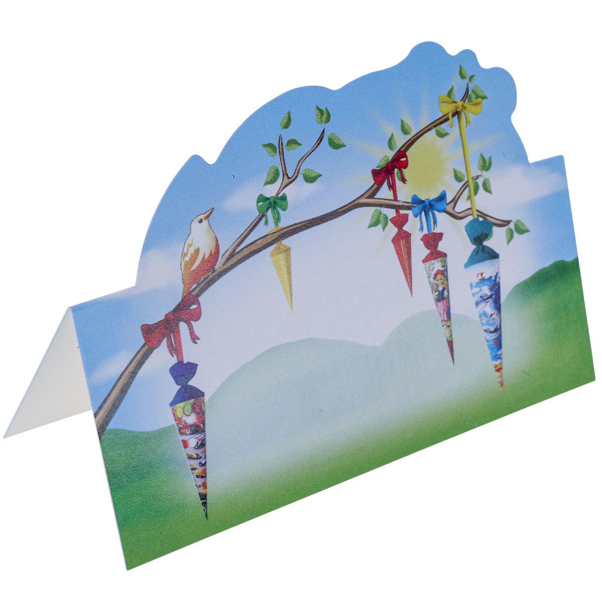 Florists Products Dekofigur Platzkarten Einschulungsfeier Deko mit Zuckertüten-Motiv, 6 Stück