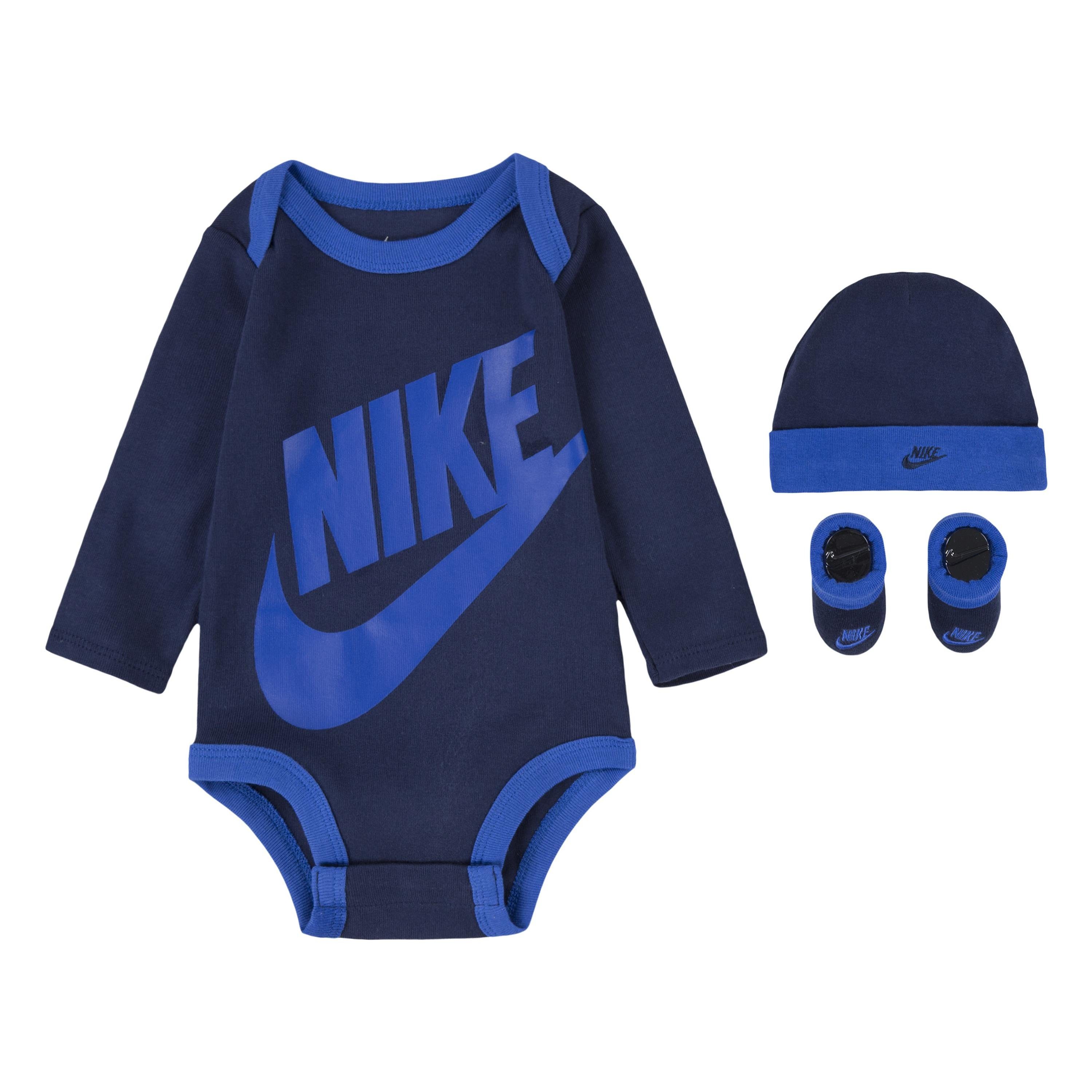 [Neuer Eröffnungsverkauf] Nike Sportswear Erstausstattungspaket FUTURA 3-tlg) / LOGO BODYSUIT HAT marine (Set, BOO LS 