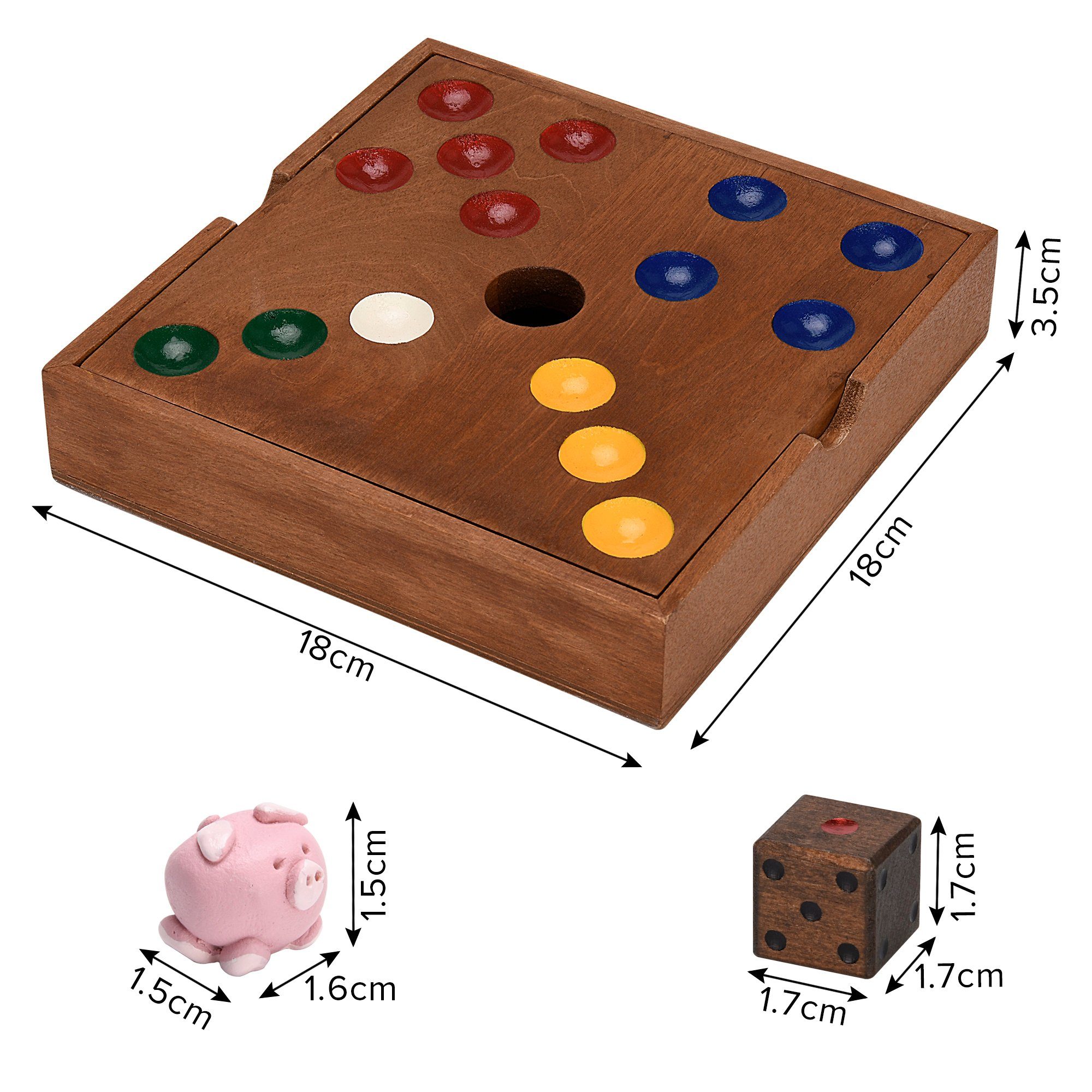 ideen.kollektiv Lernspielzeug ideen.kollektiv Ferkelrennen Teambuilding Wutzspiel, Würfelspiel Kooperationsspiel aus Holz Familienspiel Teambuilding – Bild 2 von 5