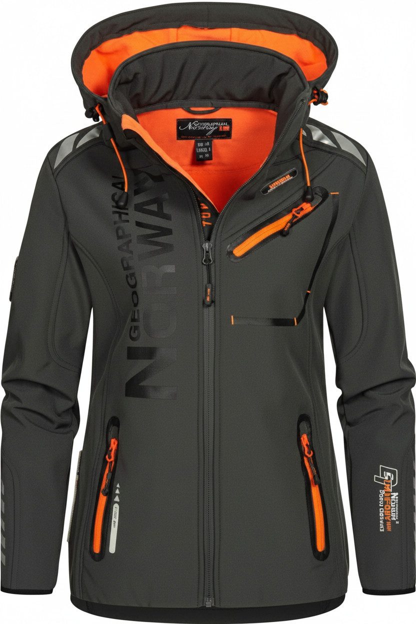 Geographical Norway Softshelljacke Damen Leichte Outdoor Übergangsjacke für Frühling, Regen & Freizeit