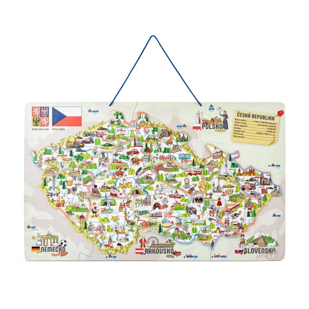 WrapUp Toys Spiel Magnetische Karte Tschechischen Republik 3 in 1