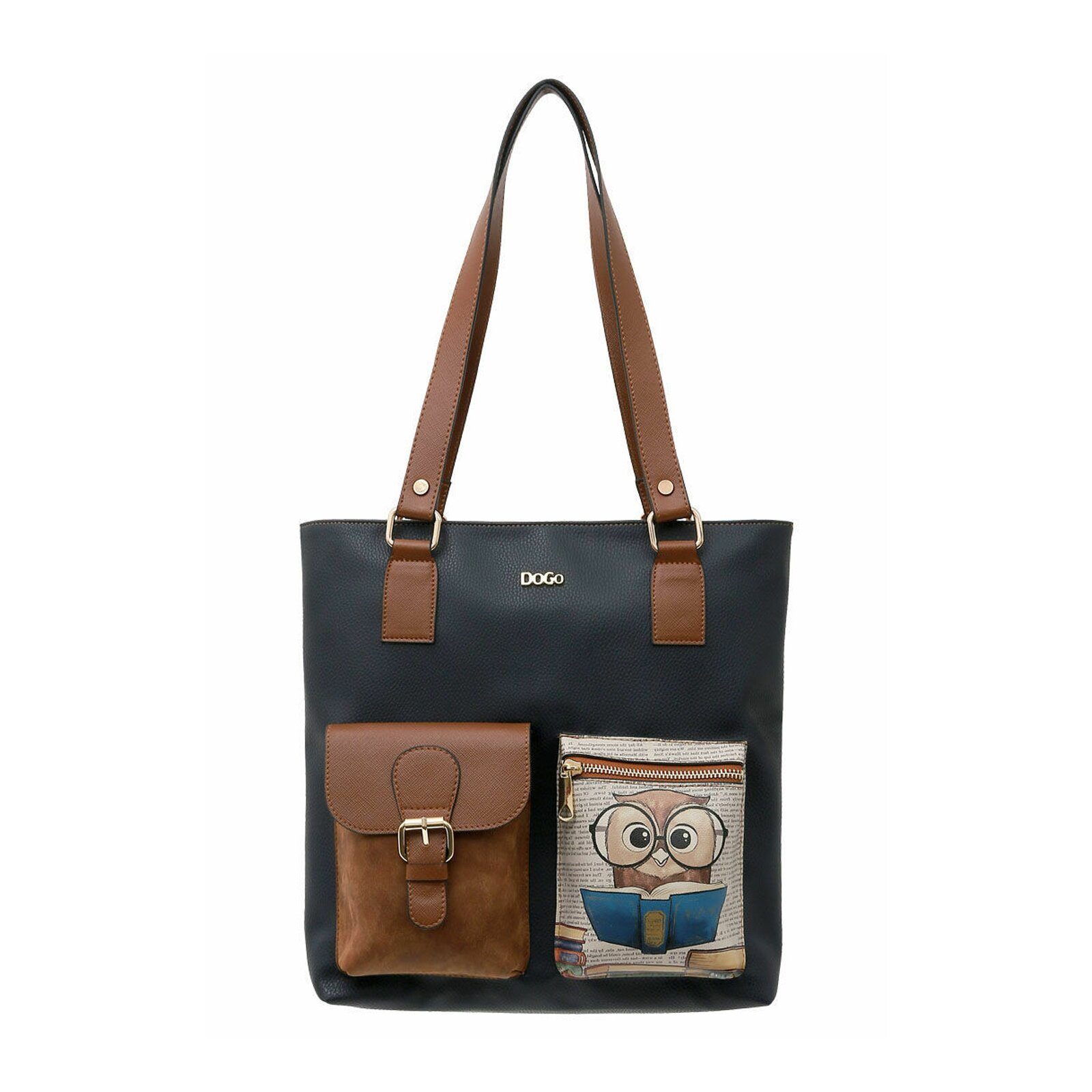 DOGO Umhängetasche Multi Pocket Bag Shopper-Tasche The Wise Owl Damen, Vegan