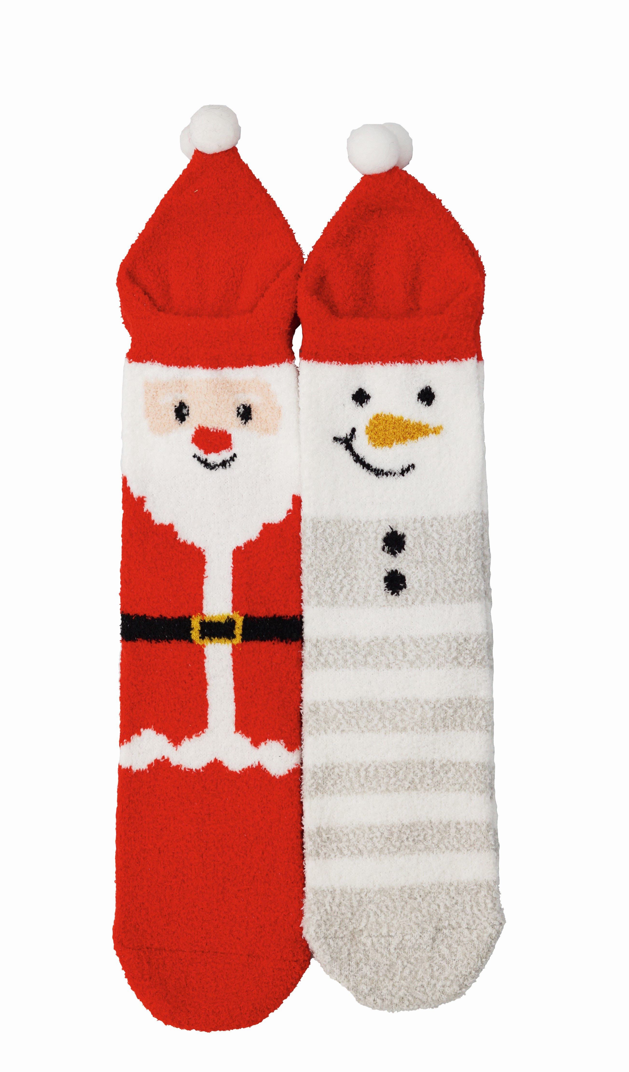 Taubert Kuschelsocken TAUBERT 762232588 KUSCHELSOCKEN 1 Paar HAPPY SANTA 2 Motive