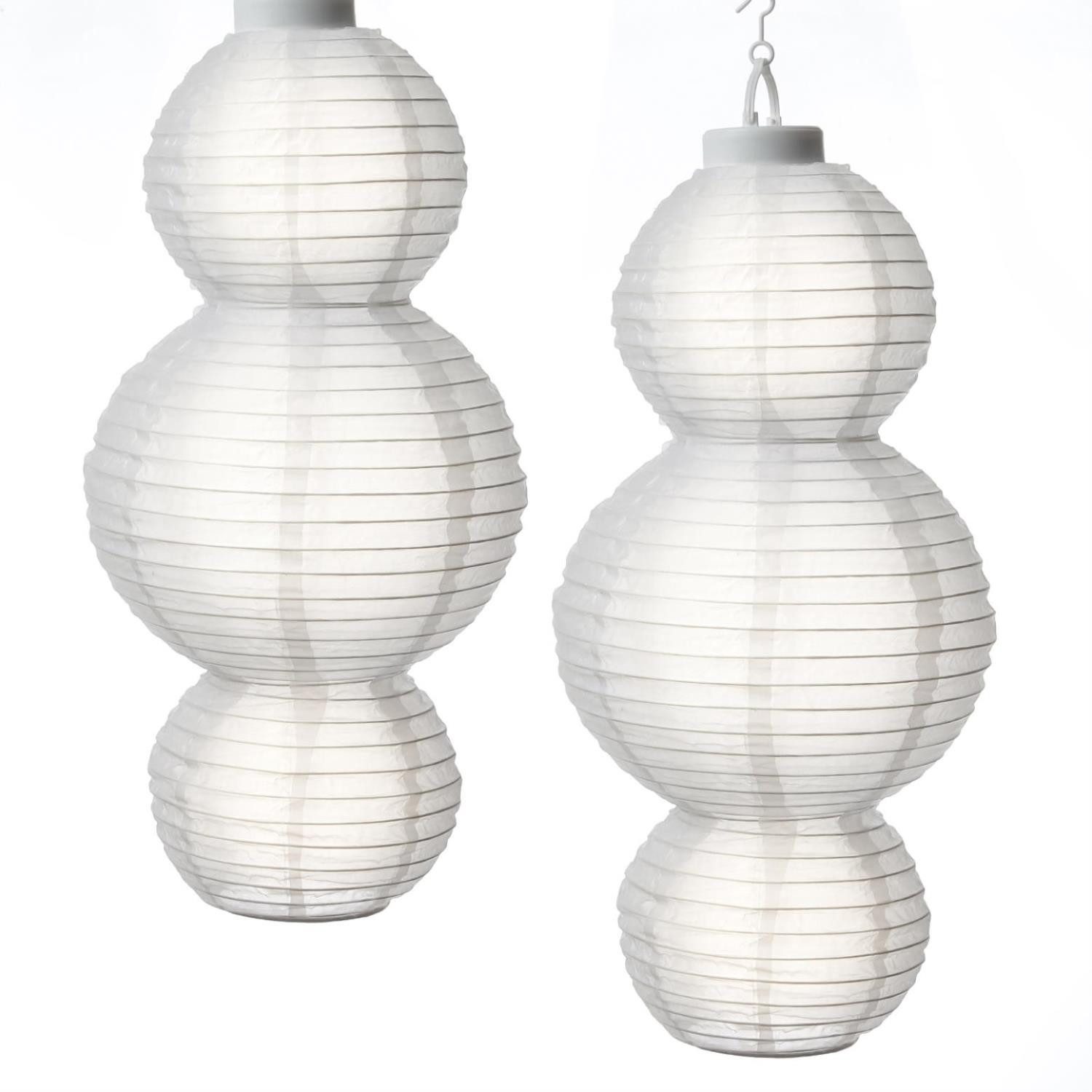 LED Lampion XL Solar Gartenlampion H: 60cm Party Balkon Laterne Sensor 2er Set