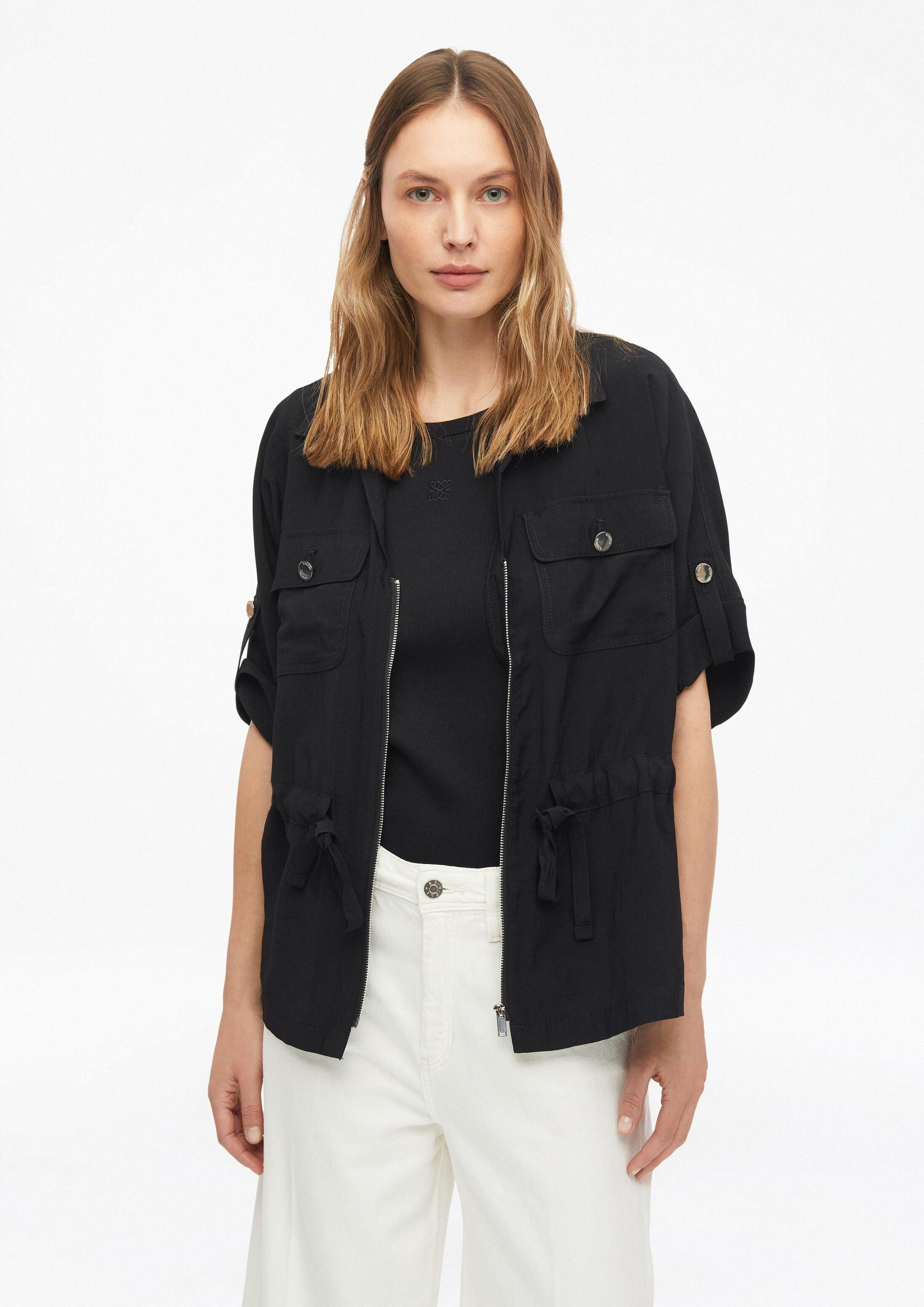 s.Oliver Funktionsjacke Indoor-Jacke Leichte Kurzarm-Jacke mit Bindedetail