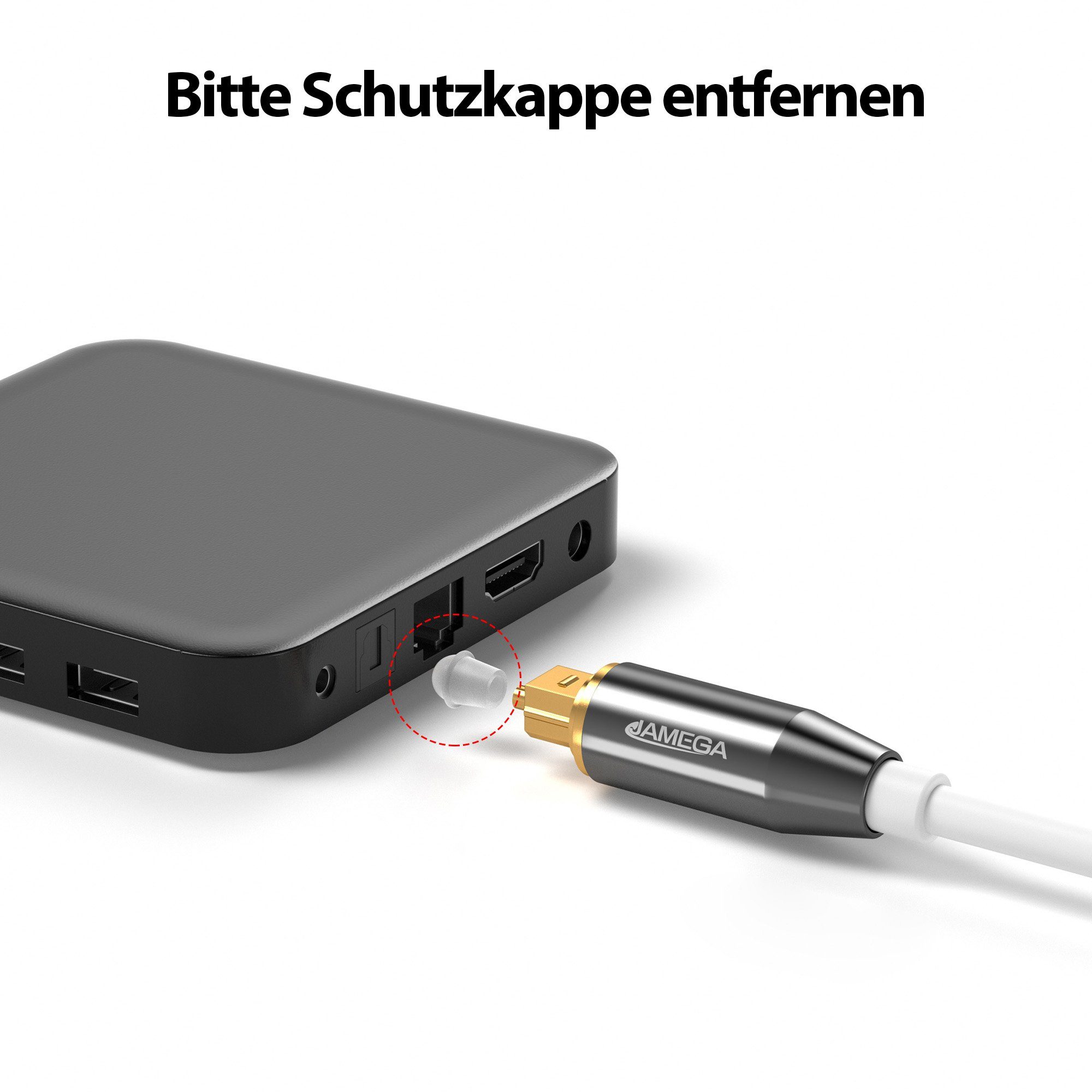 JAMEGA Toslink Kabel Optisches Audio Digitalkabel LWL SPDIF Audio-Kabel, S/PDIF, Toslink (150 cm) – Bild 5 von 5