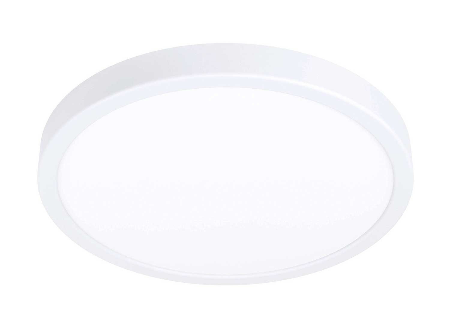 Deckenlampe 28 Ø cm, FUEVA, Kunststoff, integriert, Warmweiß, LED LED Weiß, 1-flammig, LED Deckenleuchte EGLO fest Stahl,