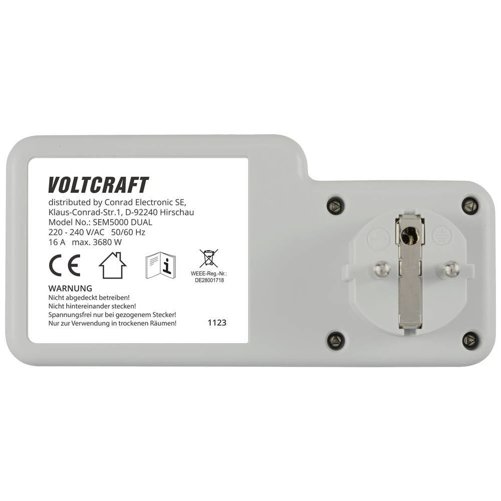 VOLTCRAFT Energiekostenmessgerät Energiekosten-Messgerät VC-14516985, Kostenprognose, Alarmfunktion, Stromtarif einstellbar