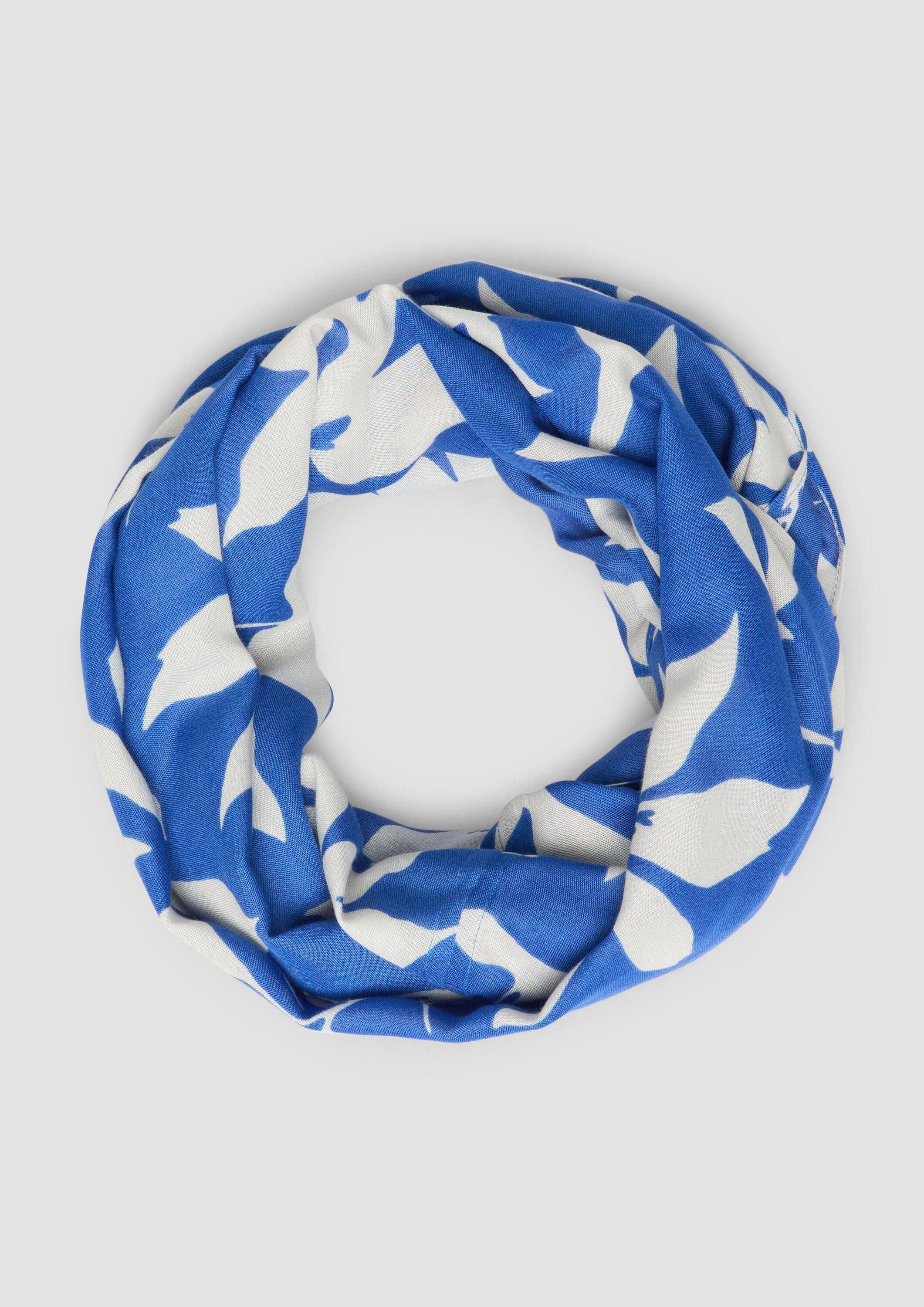 s.Oliver Loop Snood, Snood mit floralem Muster aus Viskose