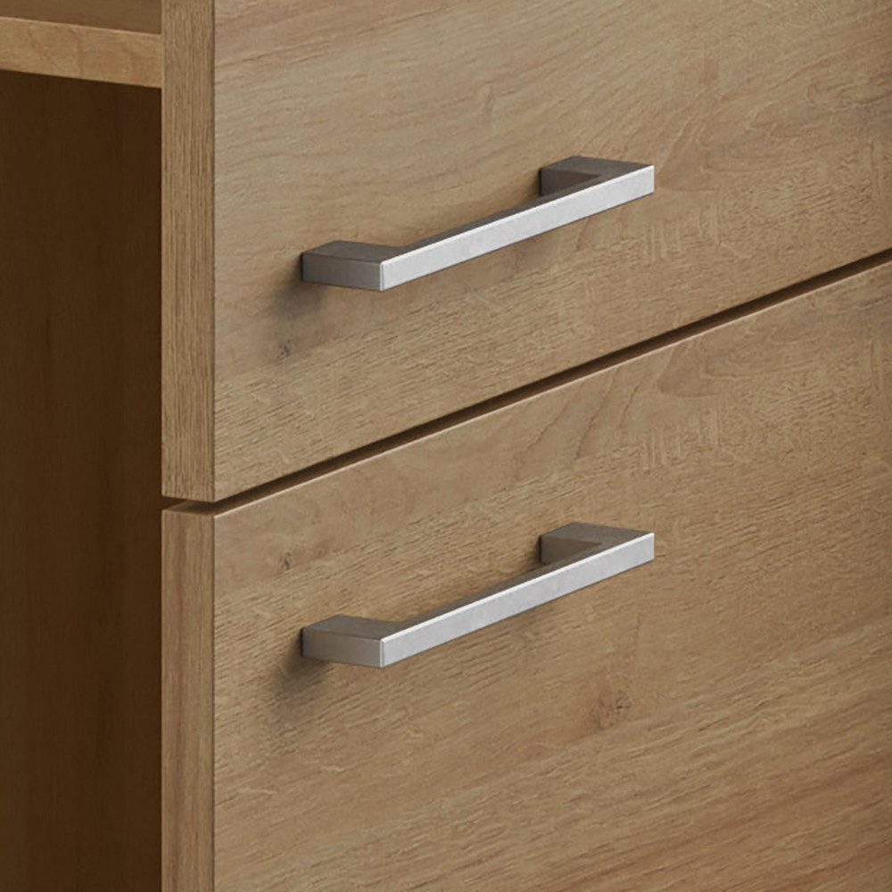 Lomadox Highboard STEGNA-160, Eiche Nb., 120 cm breit, 4 Türen, Softclose-Funktion