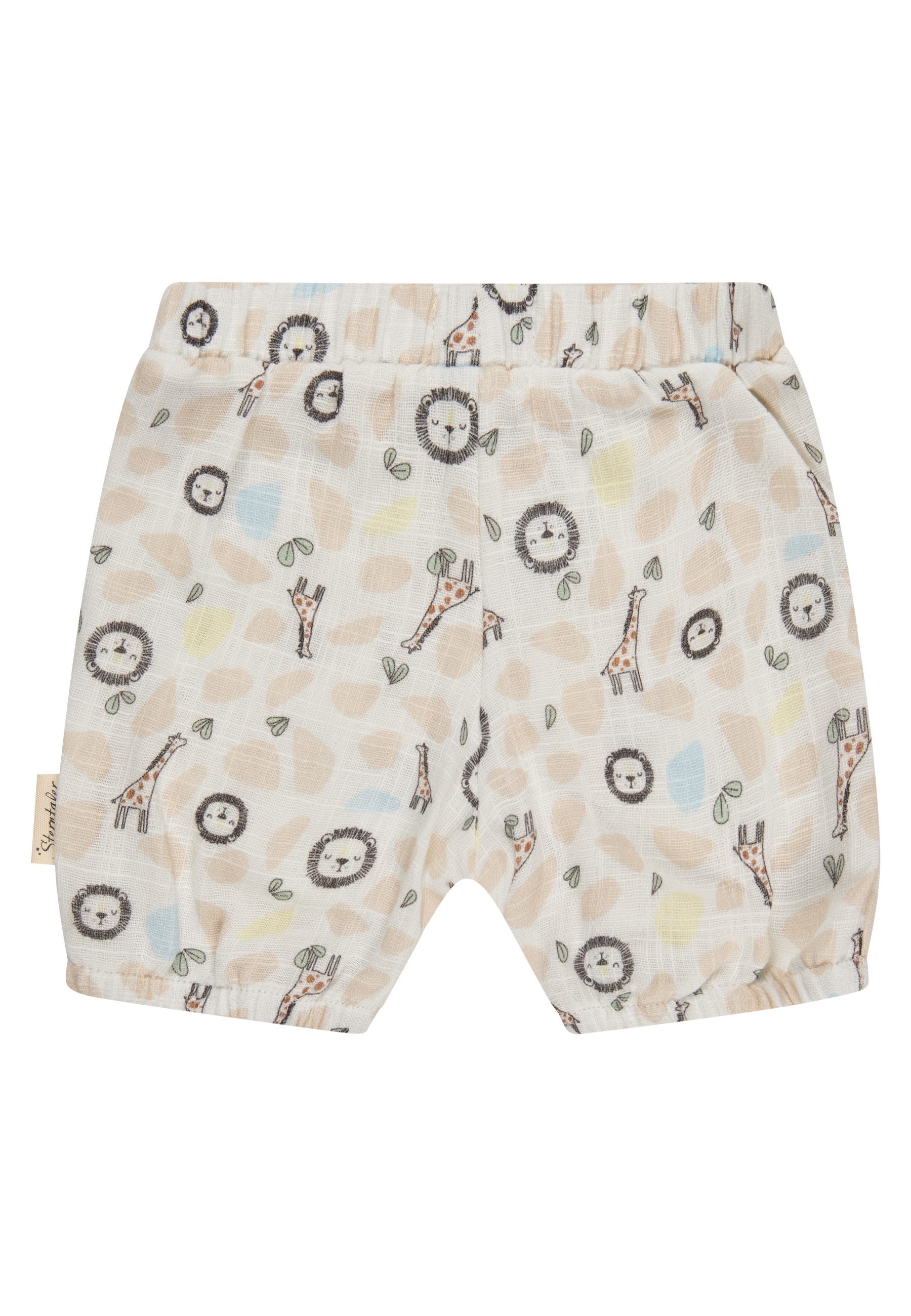 Sterntaler® Shorts Shorts Safari (1-tlg) Shorts, Leinenoptik m. Safari-Print, elastisches Bündchen, Kokosknöpfe