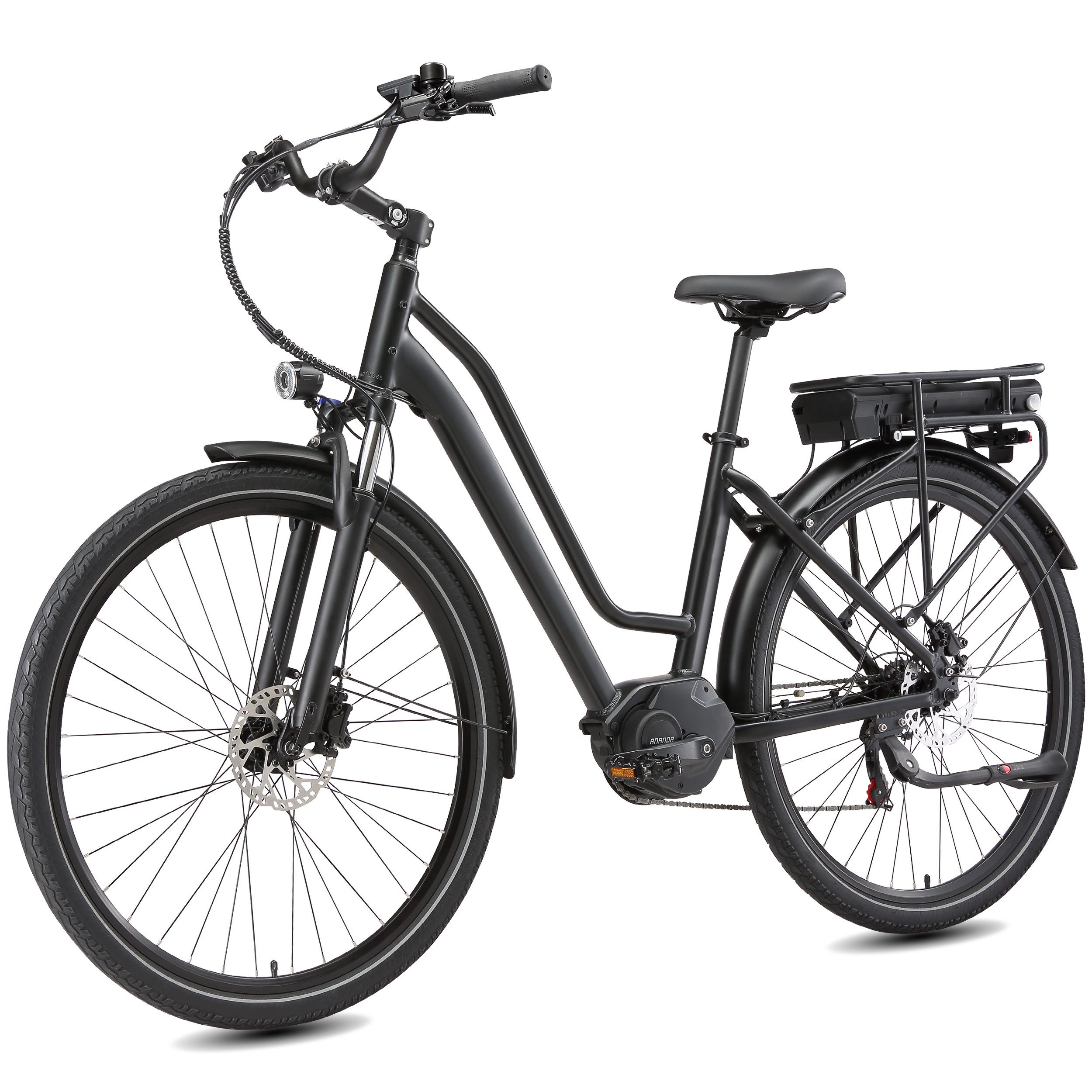 Vankel E-Bike Cityrad Mittelmotor 28 Zoll Cityrad E-Fahrrad Damen u. Herren Pedelec 460Wh, Kettenschaltung, Mittelmotor, 460,8 Wh, (Beleuchtungsset mit Batterieladegerät, Batterieschlüssel, Werkzeug), Pendler mit Drehmomentsensor, Shimano 7-Gang & Lockout-Federgabel