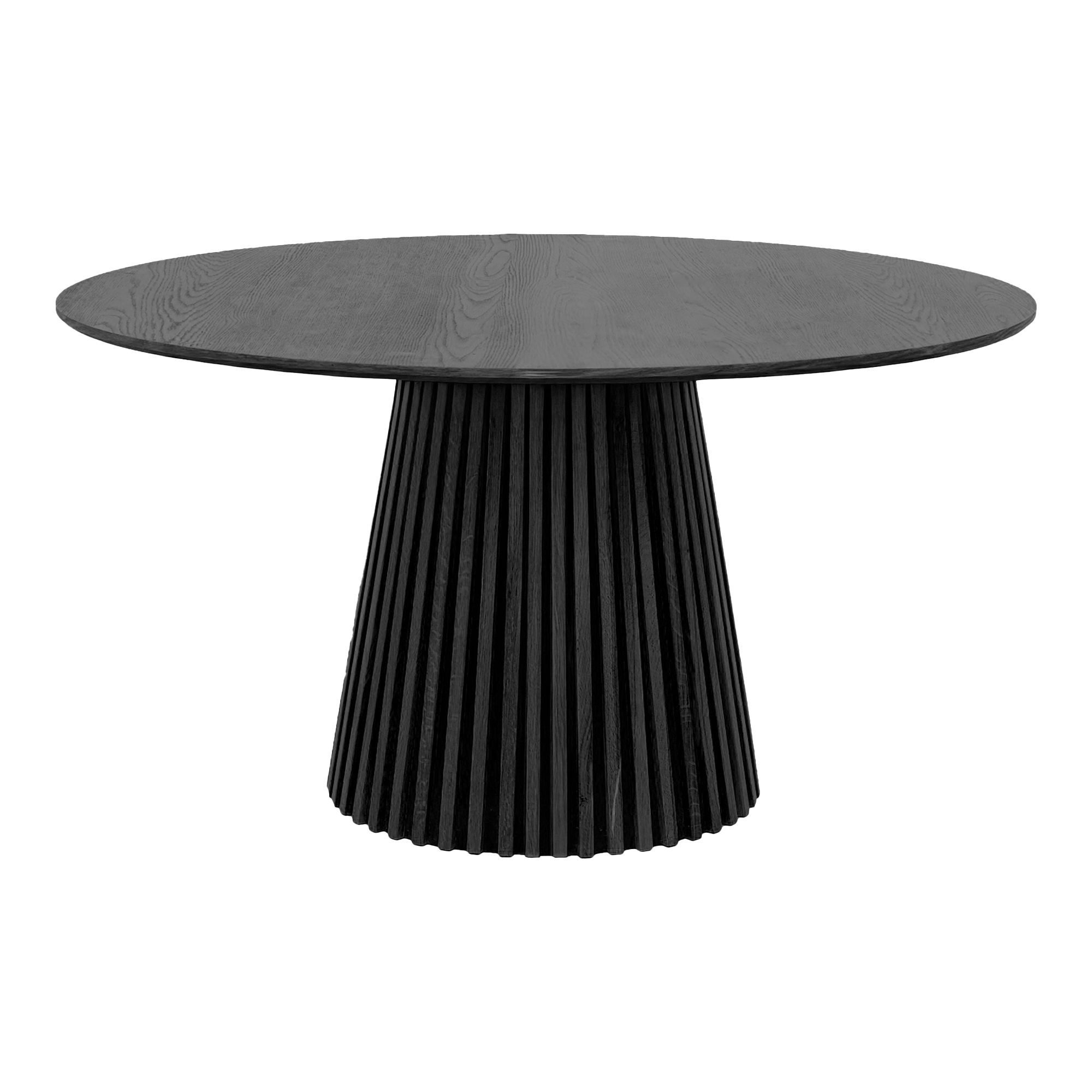 House Nordic Säulen-Esstisch in Schwarz, Eichenfurnier, MDF - 75x140cm (HxD)